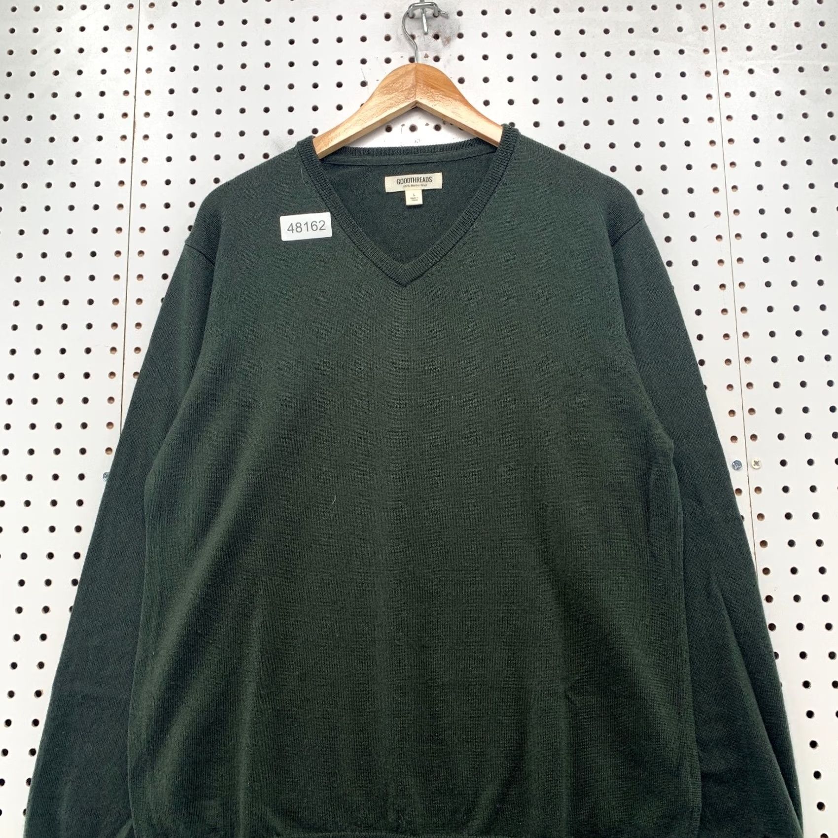 Vintage Goodthreads Merino Wool Sweater Men Large Green V-Neck Preppy Business Work Shirt Size US L / EU 52-54 / 3 - 4 Thumbnail