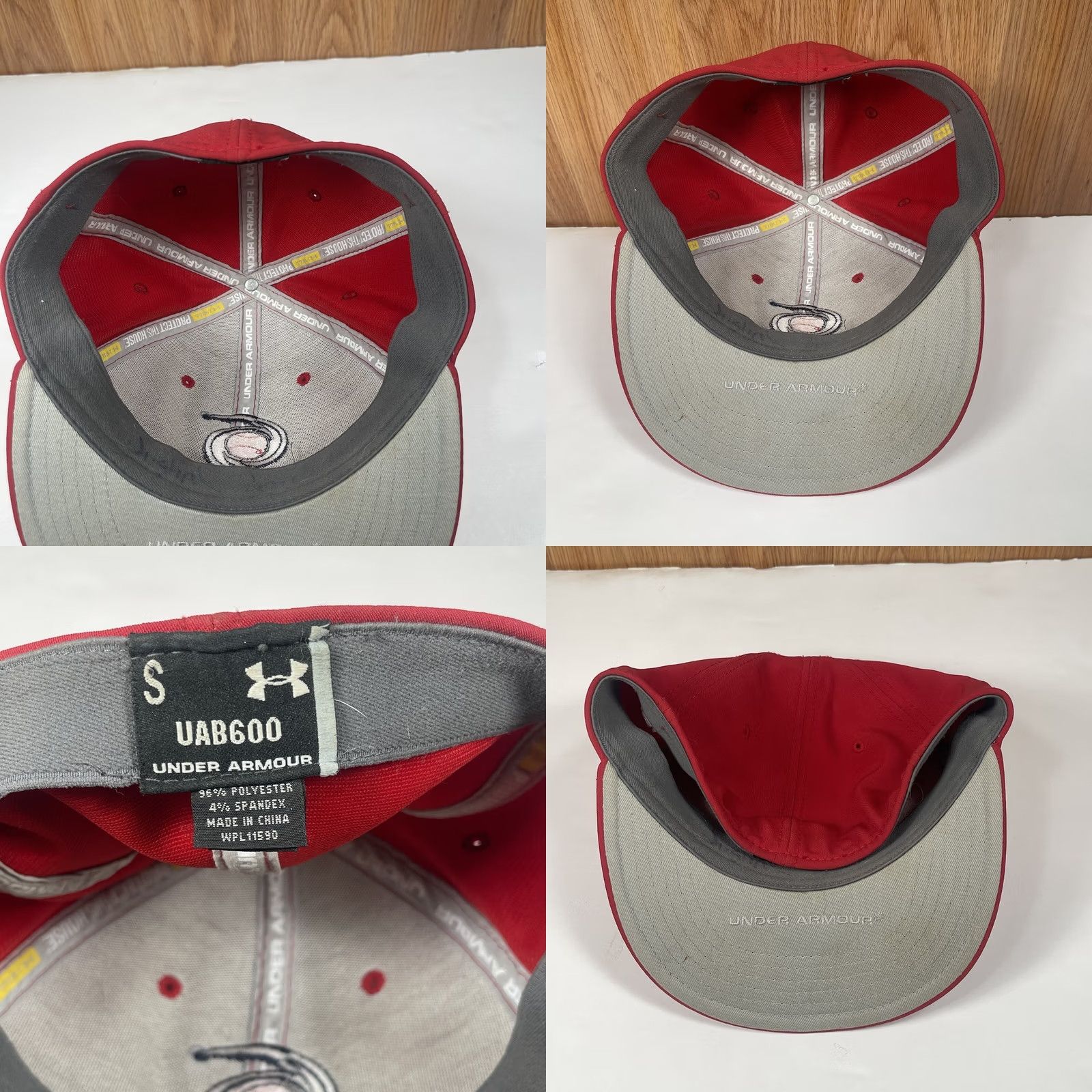 Under Armour Under Armour Hat Adult S Red USB600 Stretch Fitted Baseball Cap Size ONE SIZE - 8 Thumbnail