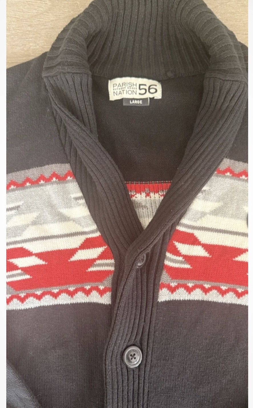 Parish Nation PARIS NATION 56 Sweater Men’s Cardigan Aztec Streetwear L Size US L / EU 52-54 / 3 - 2 Thumbnail