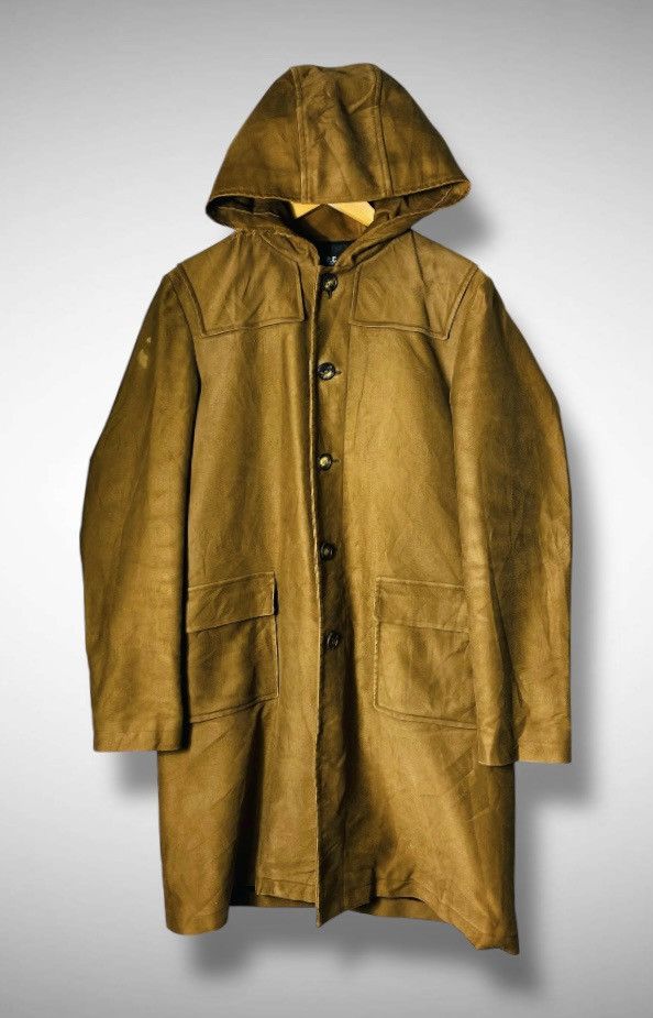 A.P.C. Distressed Vintage A.P.C Heavy/Wax Cotton Long Hooded Jacket Size US L / EU 52-54 / 3 - 2 Thumbnail