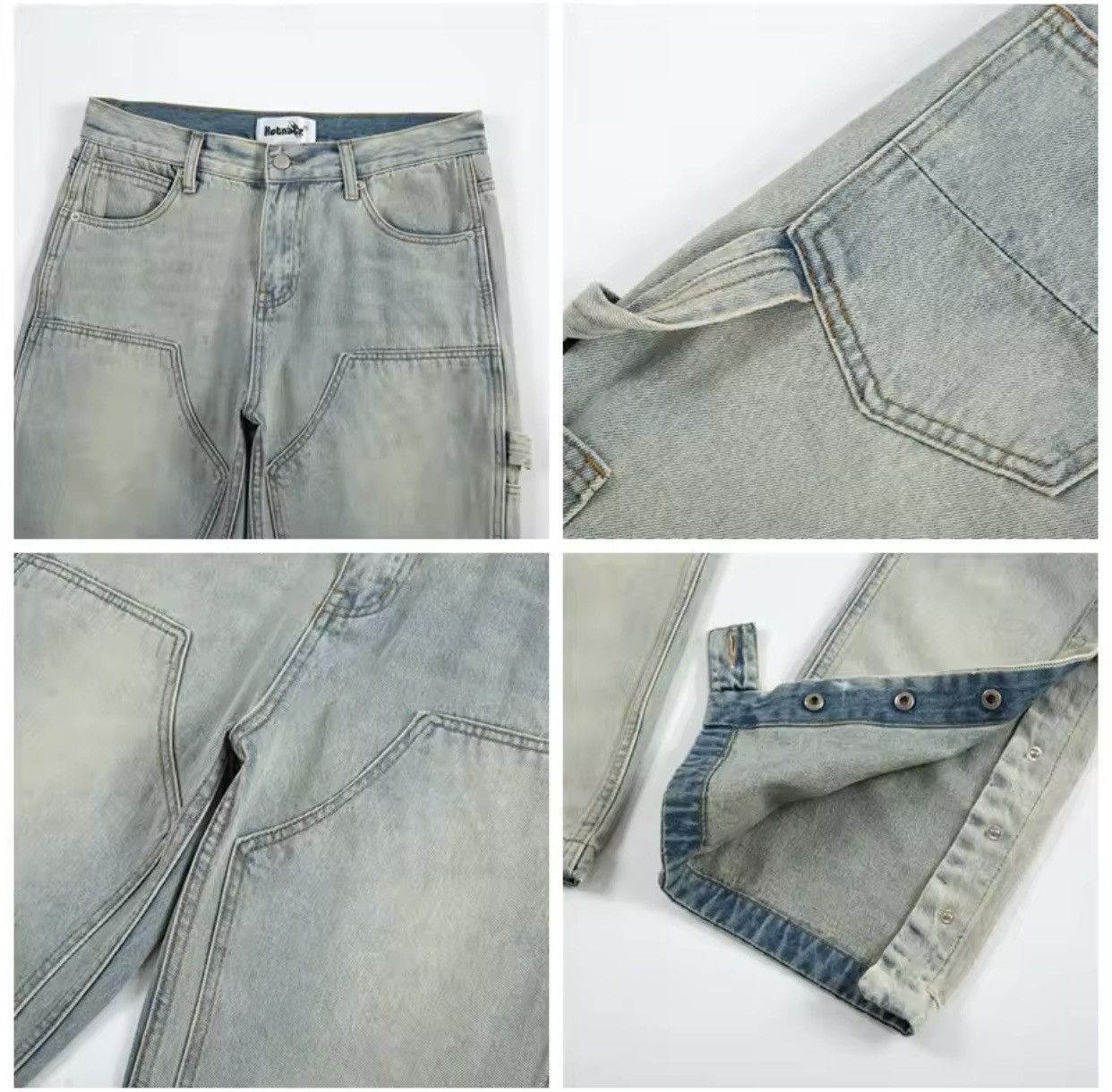 American Streetwear Double Knee Logging Overalls