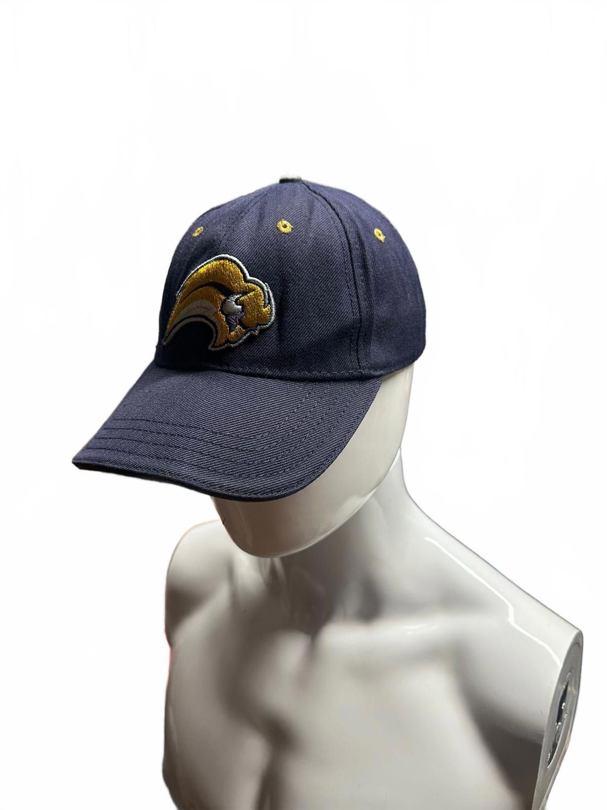 Designer Navy Blue Embroidered Baseball Cap with Yellow Detailing Size ONE SIZE - 2 Thumbnail
