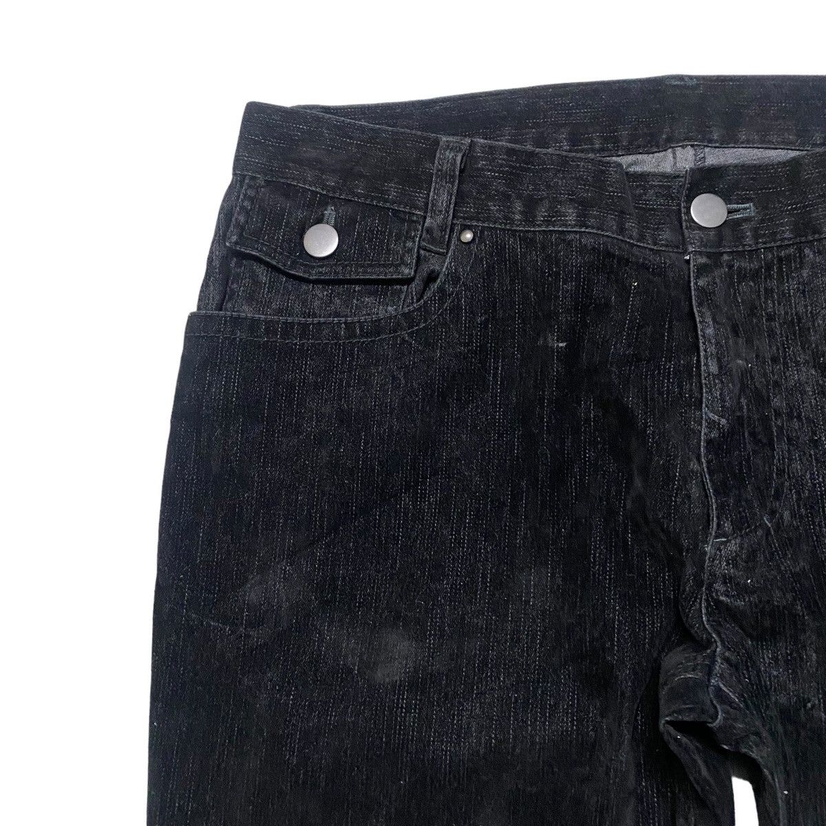 Katharine Hamnett London HAMNETT Black Velvet Cotton Flare Pants Size US 30 / EU 46 - 4 Thumbnail