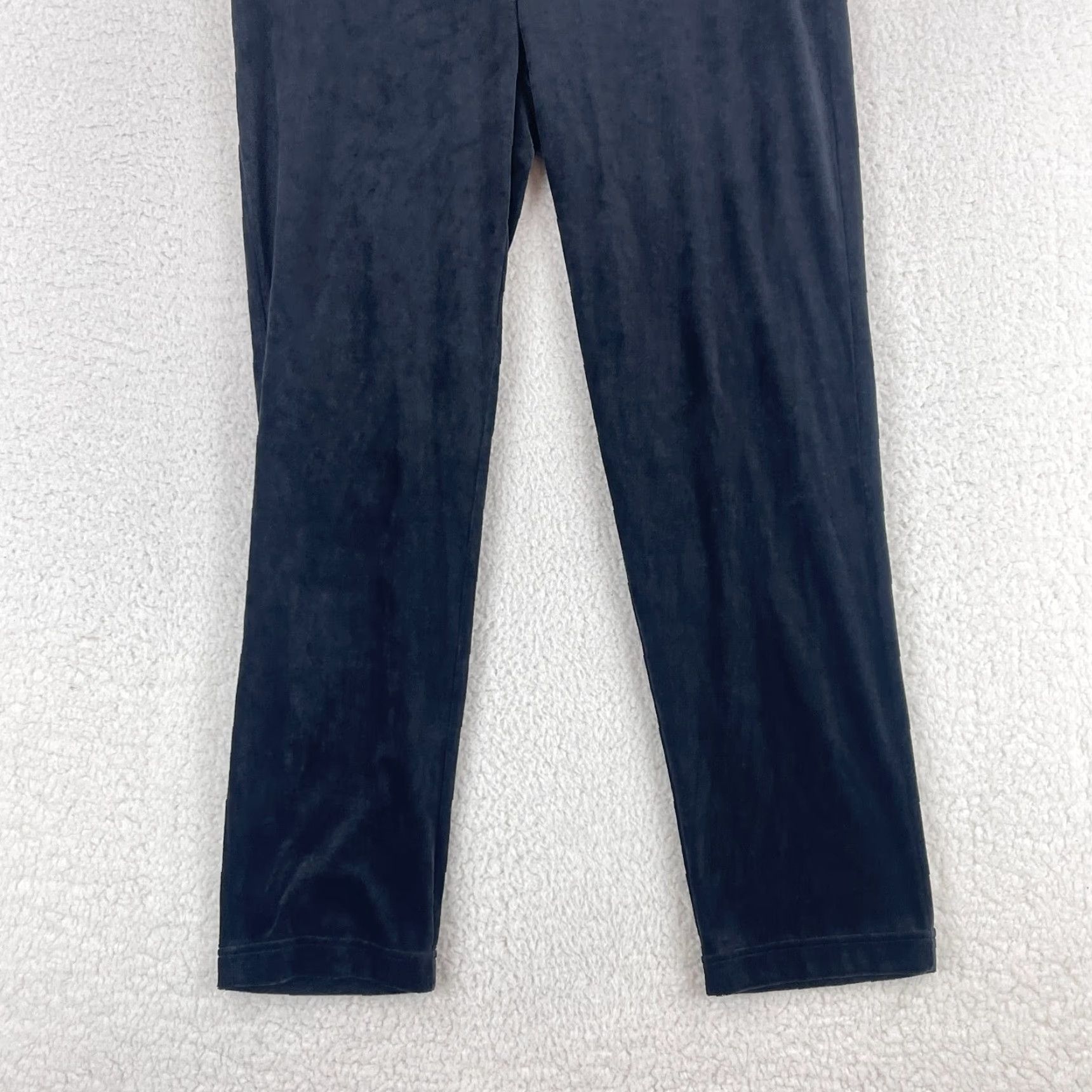J. Jill Pure J. Jill Black Velour Pull On Straight Leg Pants Womens 1X Mid-Rise Casual Comfortable Easy Care Size 40" / US 18 - 3 Thumbnail