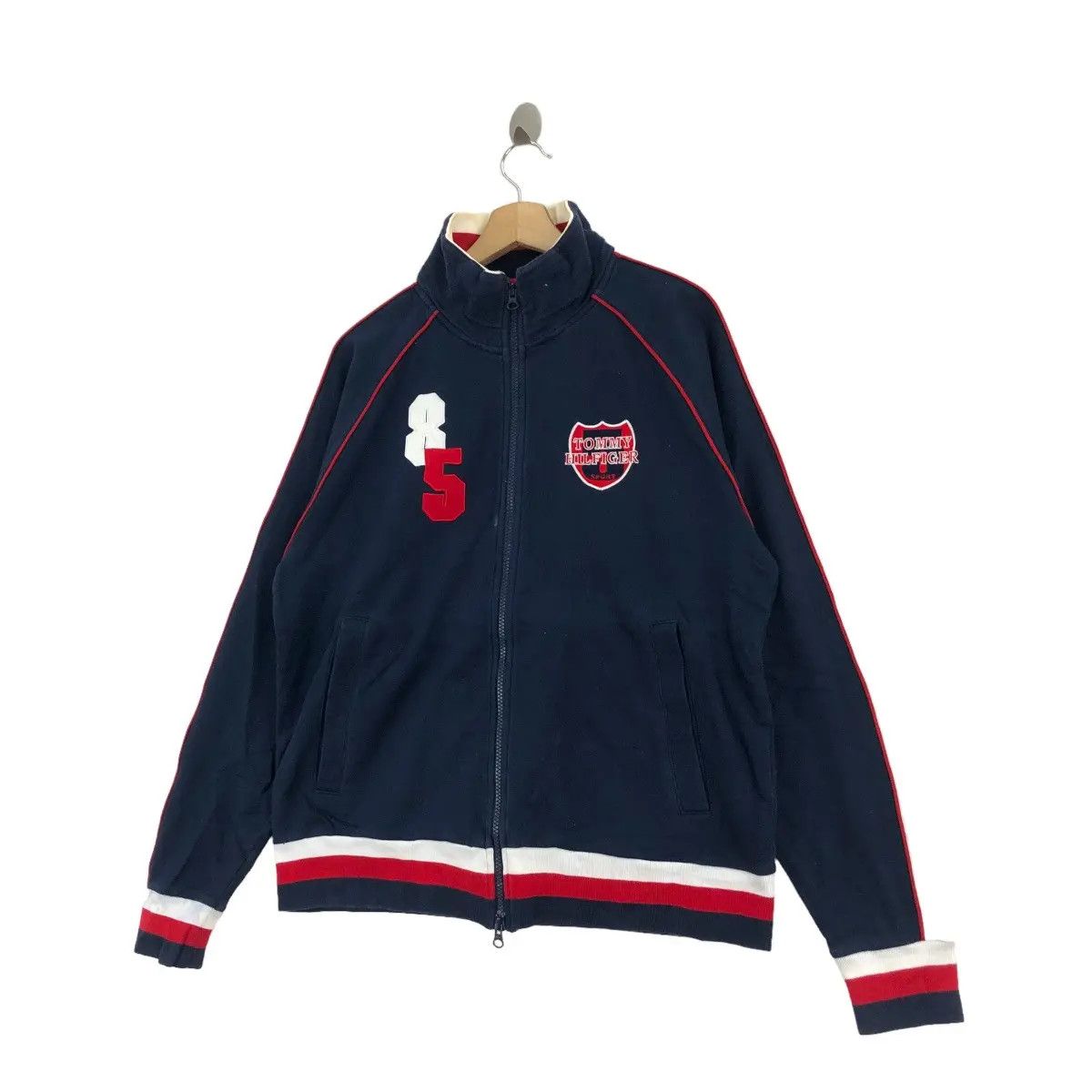 Tommy Hilfiger Vtg TOMMY HILFIGER SPORT Collection Crest Zipper Sweater Size US L / EU 52-54 / 3 - 6 Thumbnail