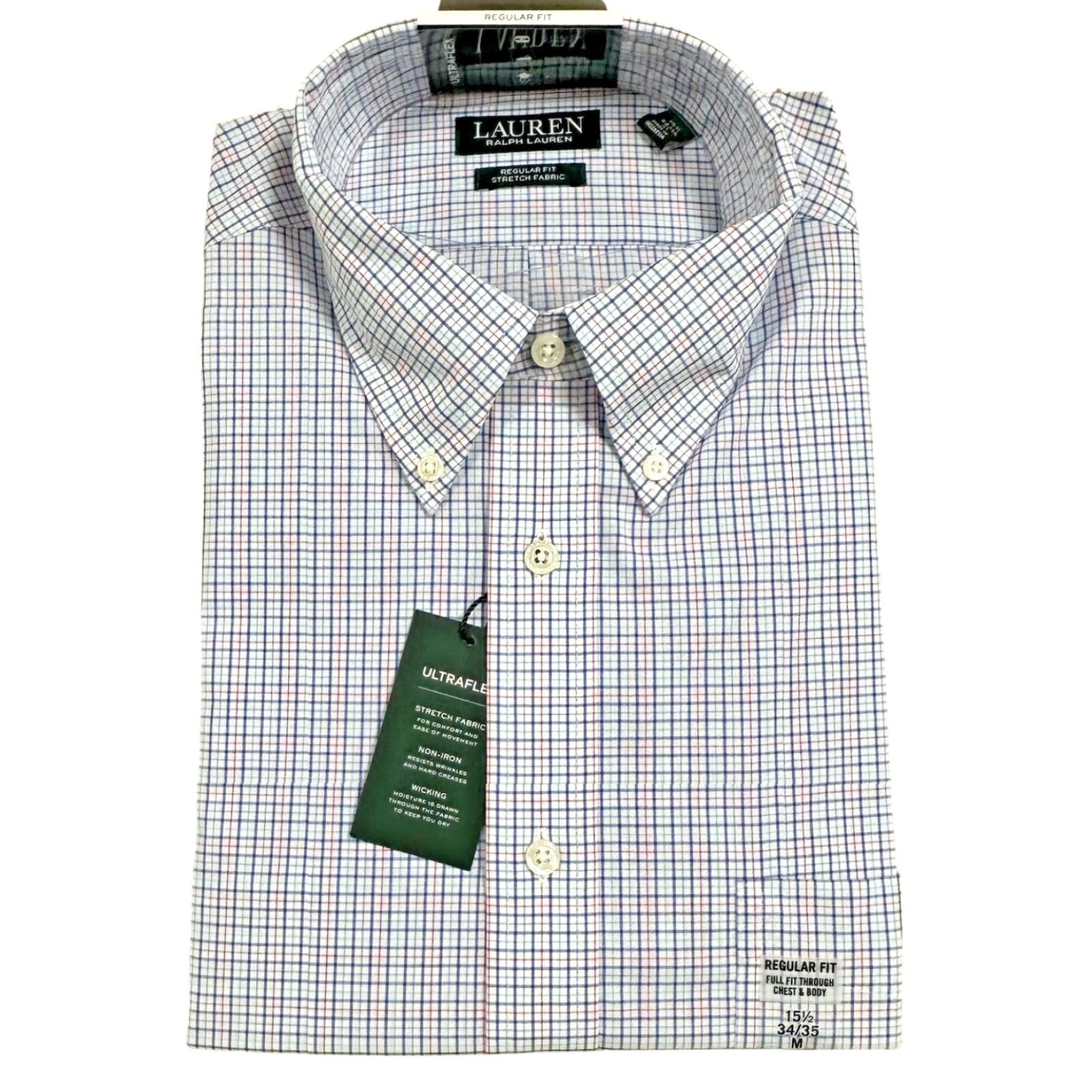Ralph Lauren Lauren Ralph Lauren Shirt Mens Medium Plaid Multicolor Cotton Spandex Regular Fit Button-Down Collar 15.5 Size US L / EU 52-54 / 3 - 4 Thumbnail