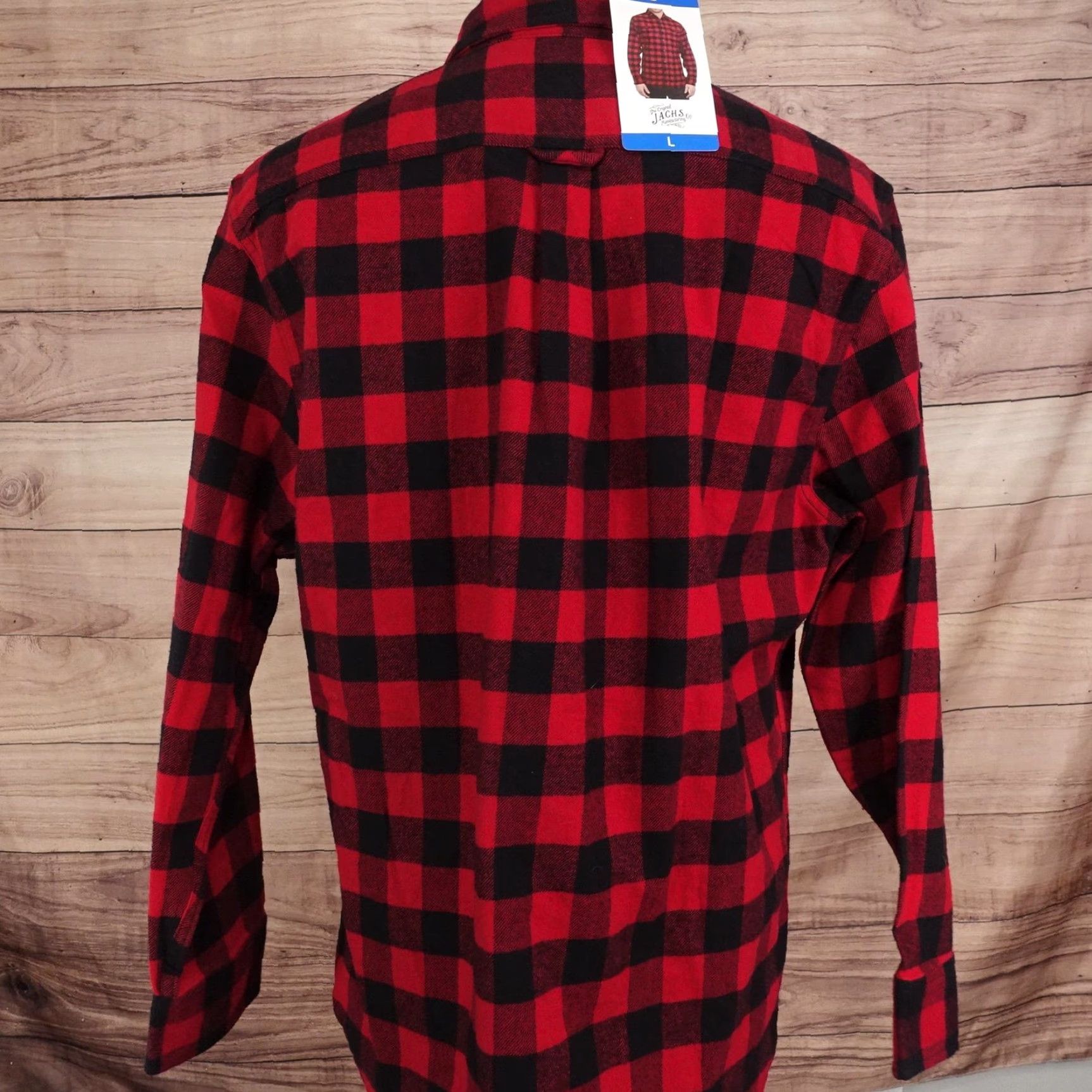 Lumberjack JACHS Shirt Mens L Red Buffalo Check Button-Up Flannel Cotton with Pockets Size US L / EU 52-54 / 3 - 4 Thumbnail