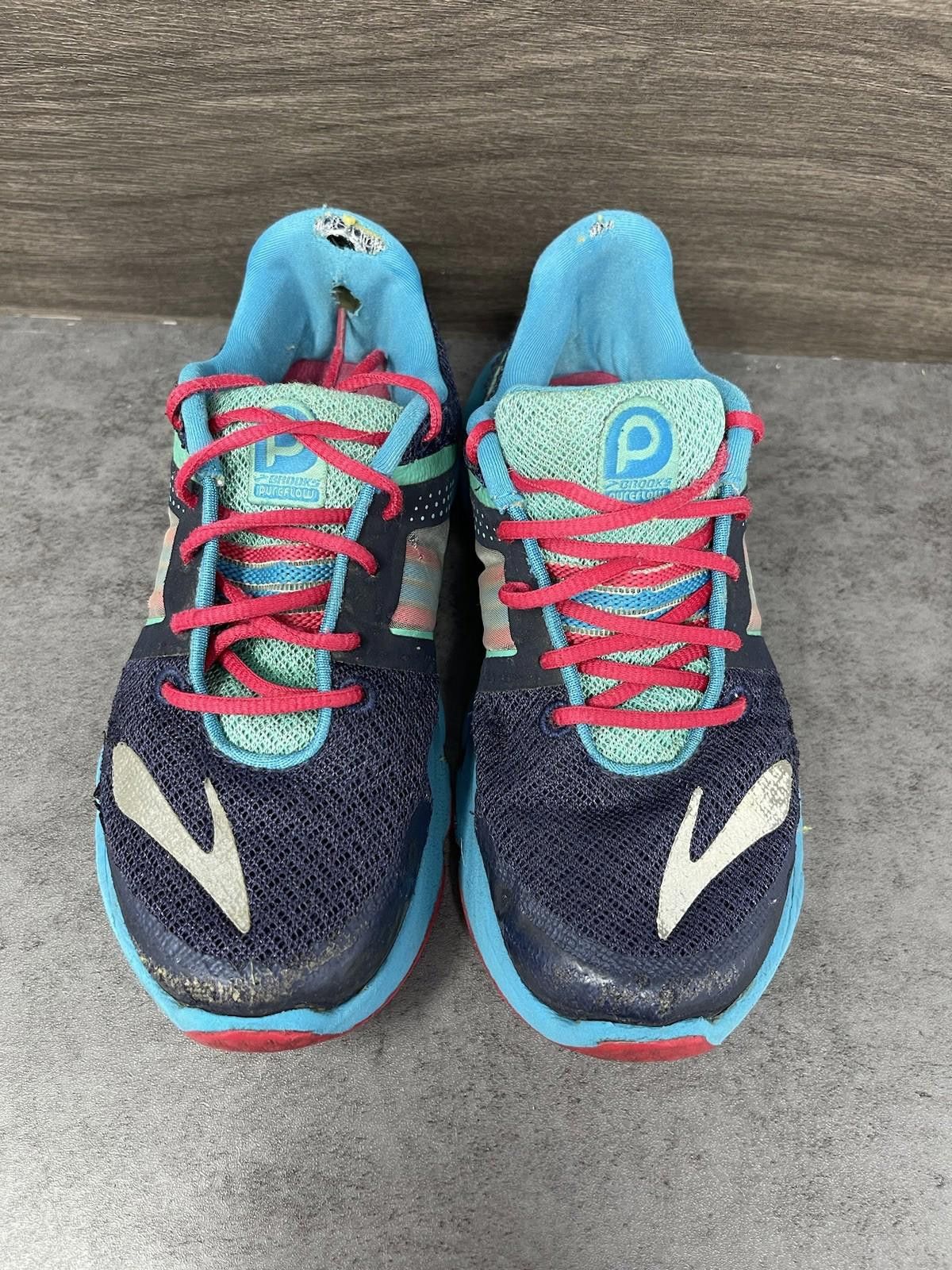 Brooks Brooks Pureflow Shoes Kids Size 1 Blue Pink Sneakers Size US 4 / IT 34 - 2 Thumbnail