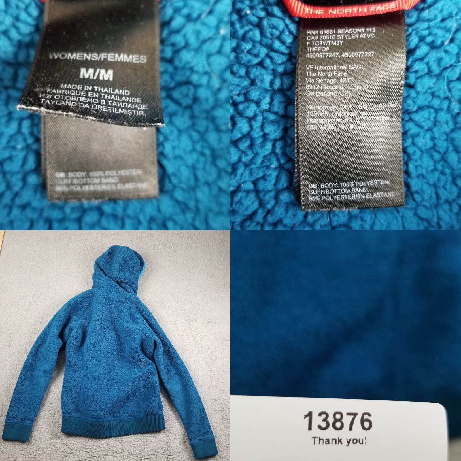 The North Face The North Face Jacket Women Medium Blue Deep Pile Fleece Full Zip Hooded Size M / US 6-8 / IT 42-44 - 8 Thumbnail