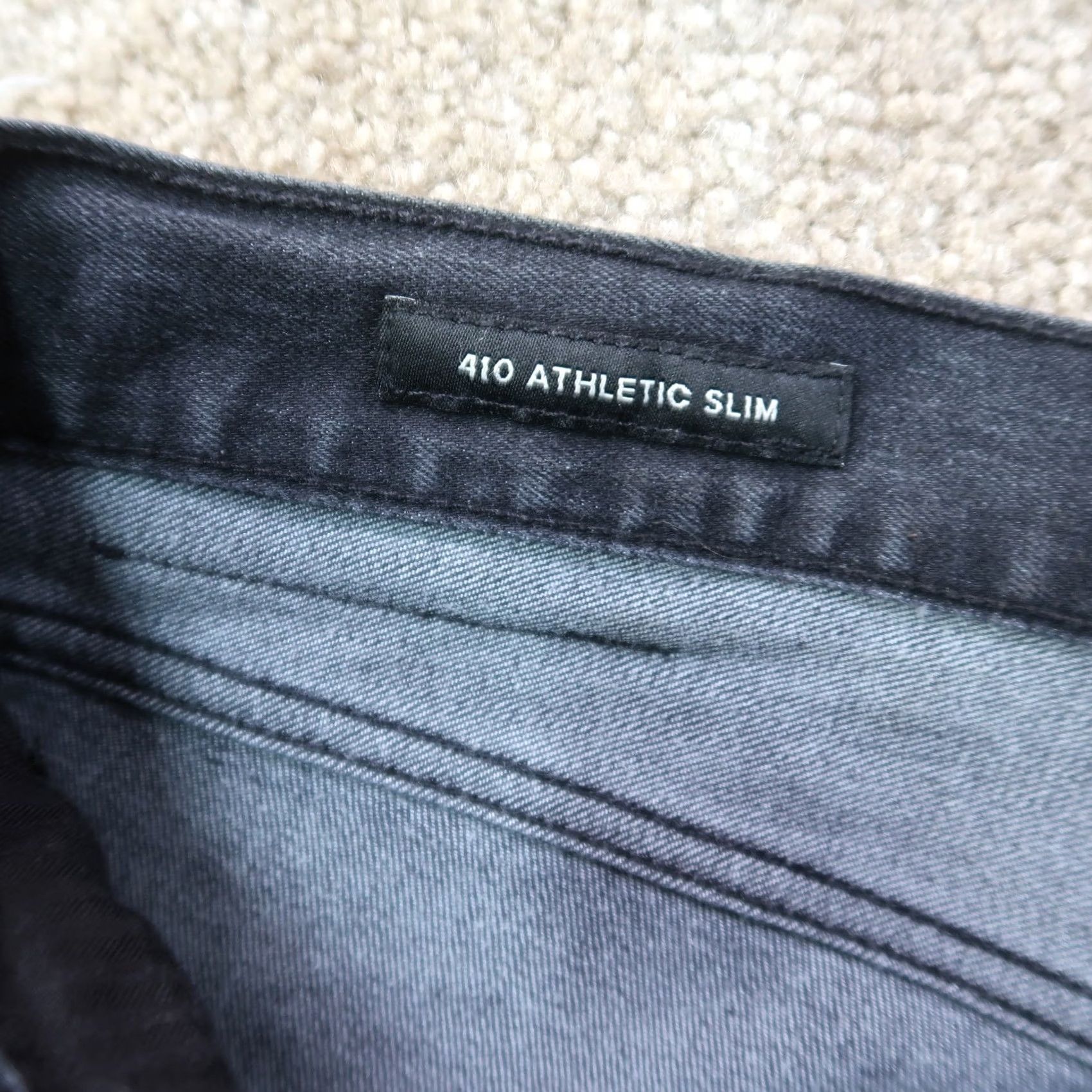 Lucky Brand Lucky Brand 410 Jeans Men's 36x30 Slim Straight Denim Black 5-Pocket Belt Loops Regular Cotton Blend Zip Closure Distressed No Vintage No Distressed? Size US 36 / EU 52 - 4 Thumbnail