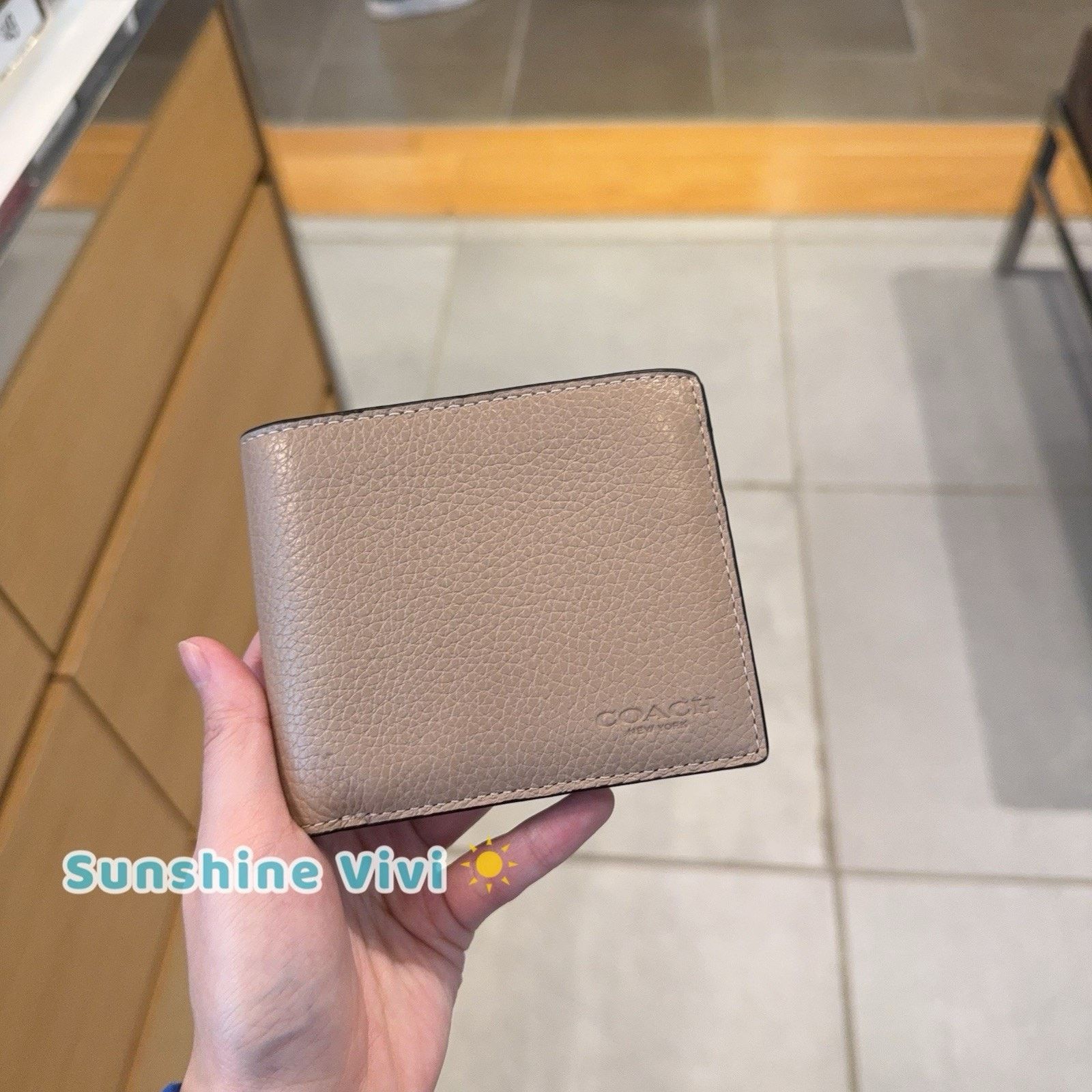 Coach NWT COACH CR398 Men's 3-In-1 Wallet Leather TAUPE Size ONE SIZE - 1 Thumbnail