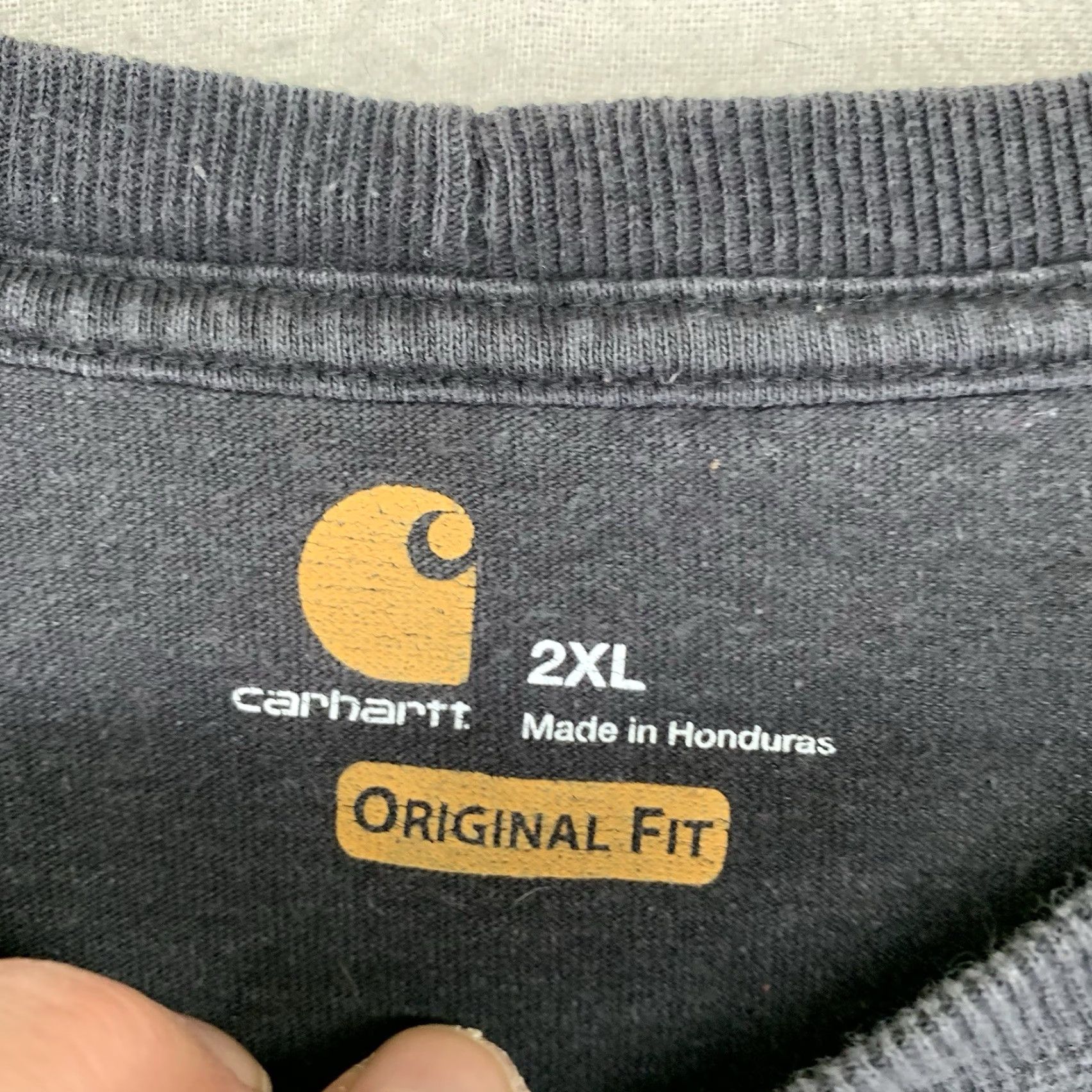 Carhartt Carhartt Mens 2XL T-Shirt Short Sleeve Crew Neck Solid Black Logo 2010s 2014 K87 Regular Fit Size US XXL / EU 58 / 5 - 4 Thumbnail