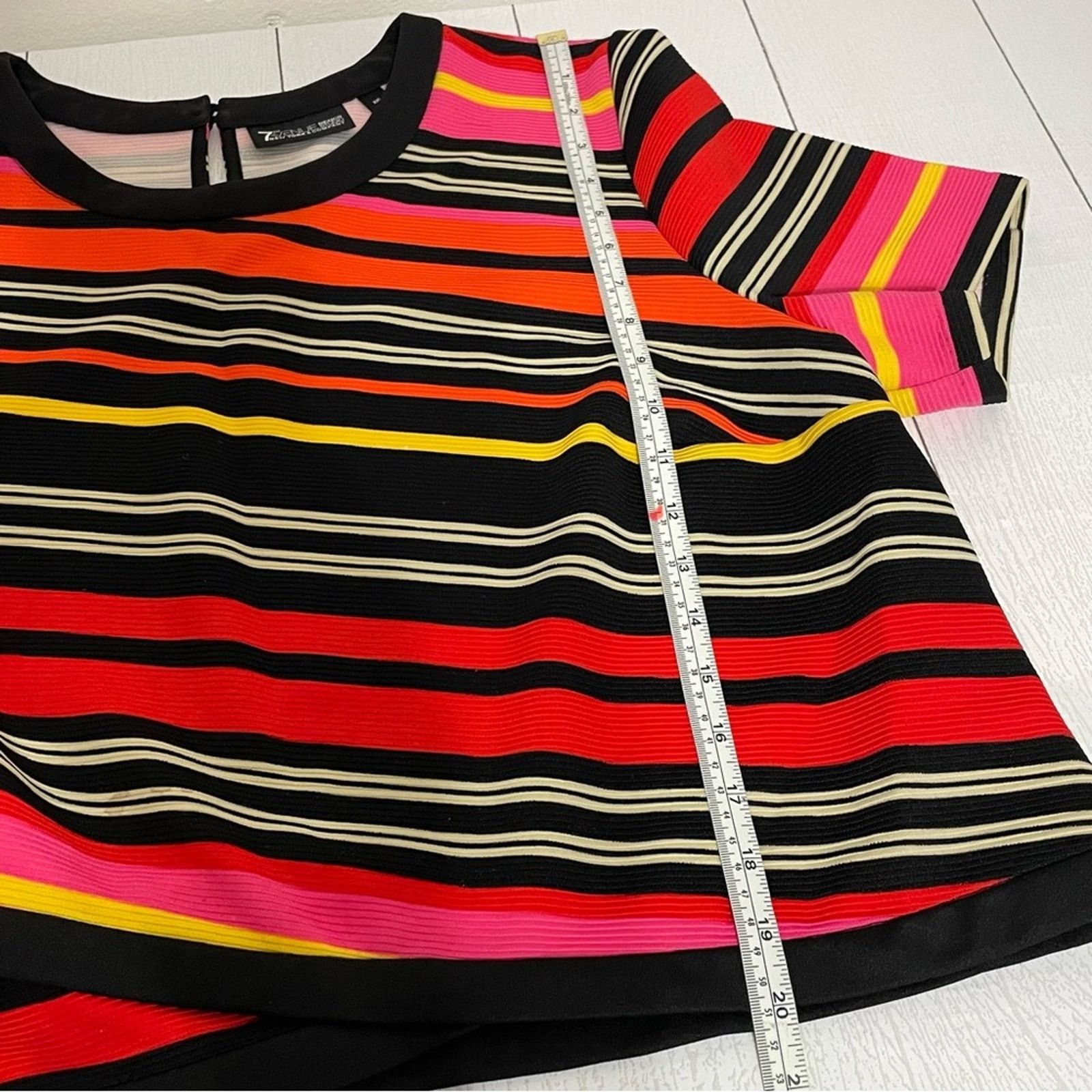 Other NY & Co 7th Ave Striped Faux Wrap Crop Top XXL KeyholeL Size XXL / US 16-18 / IT 52-54 - 6 Thumbnail
