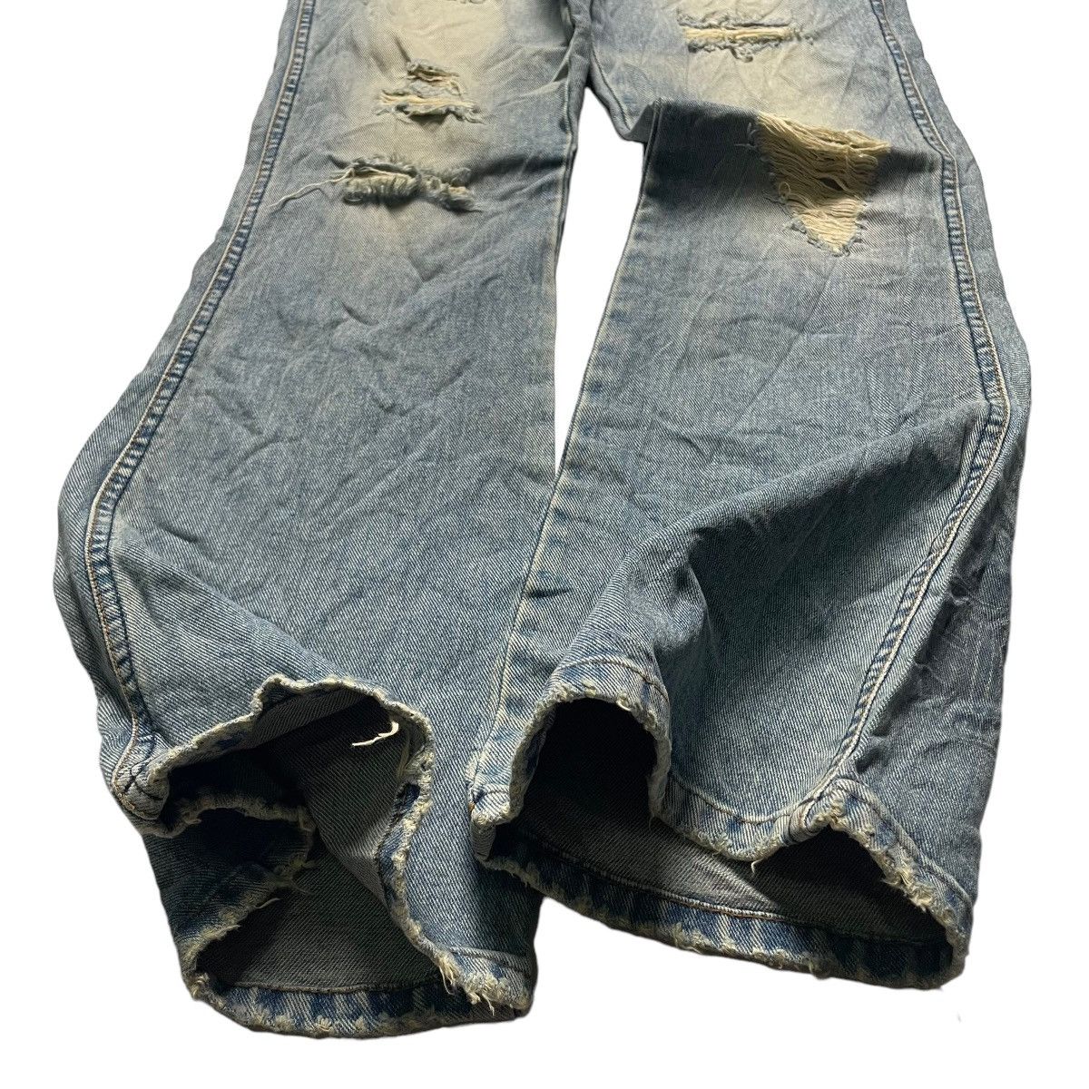 If Six Was Nine 🇯🇵 SUPER FLARE TANTRA DISTRESSED RUSTY DENIM PANTS Size US 29 - 4 Thumbnail