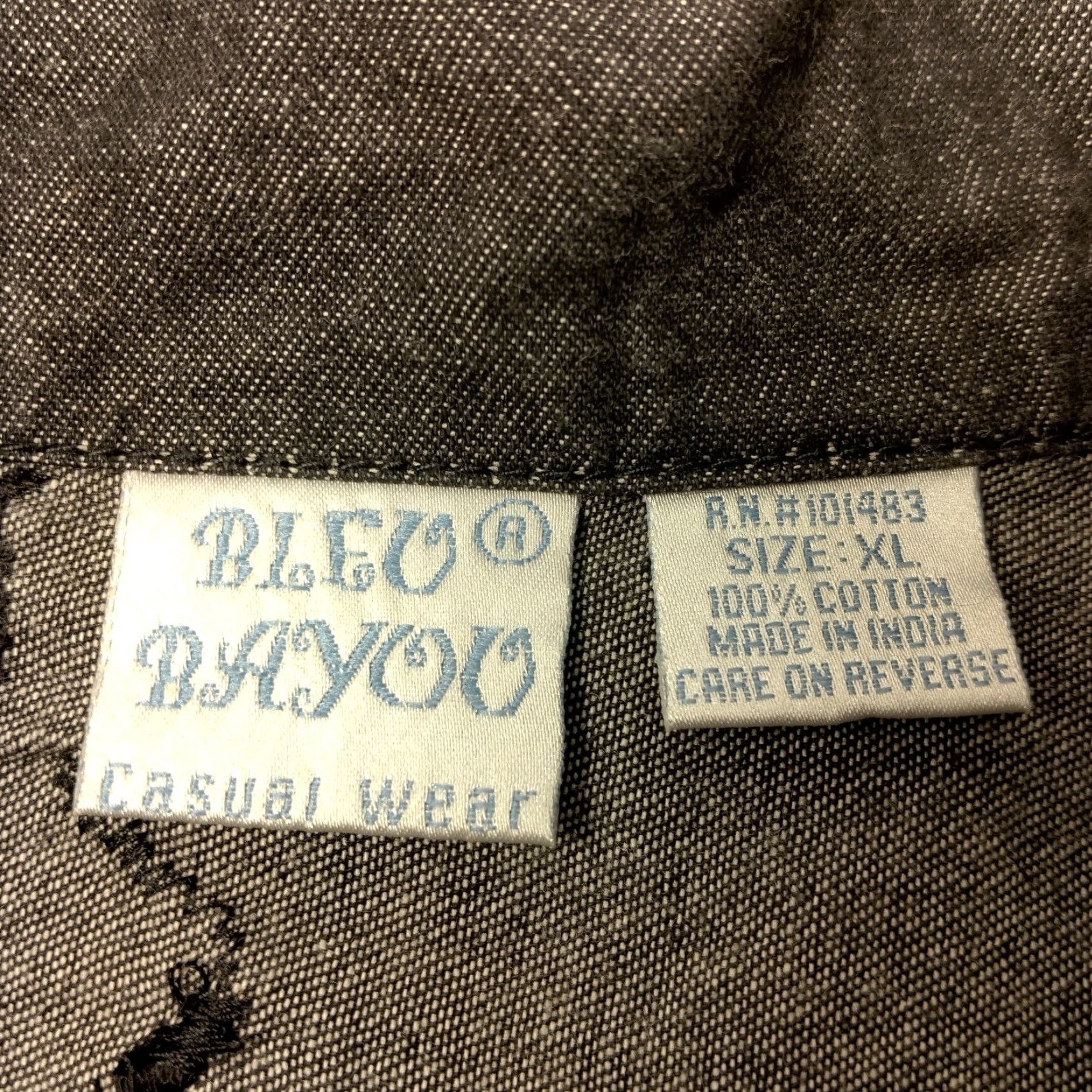 Vintage VINTAGE Bleu Bayou Jacket Ladies Regular Short Open Front Chambray Embellished Gray/Black XL Artsy Boho 90s Size XL / US 12-14 / IT 48-50 - 3 Thumbnail