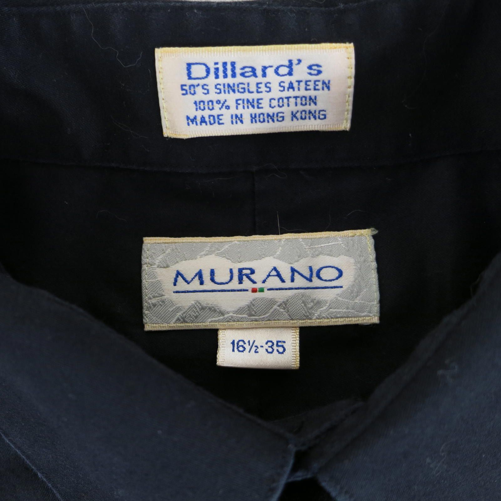 Murano Murano Men's Classic Black Button-Up Dress Shirt 16 1/2-35 Size 44R - 4 Thumbnail