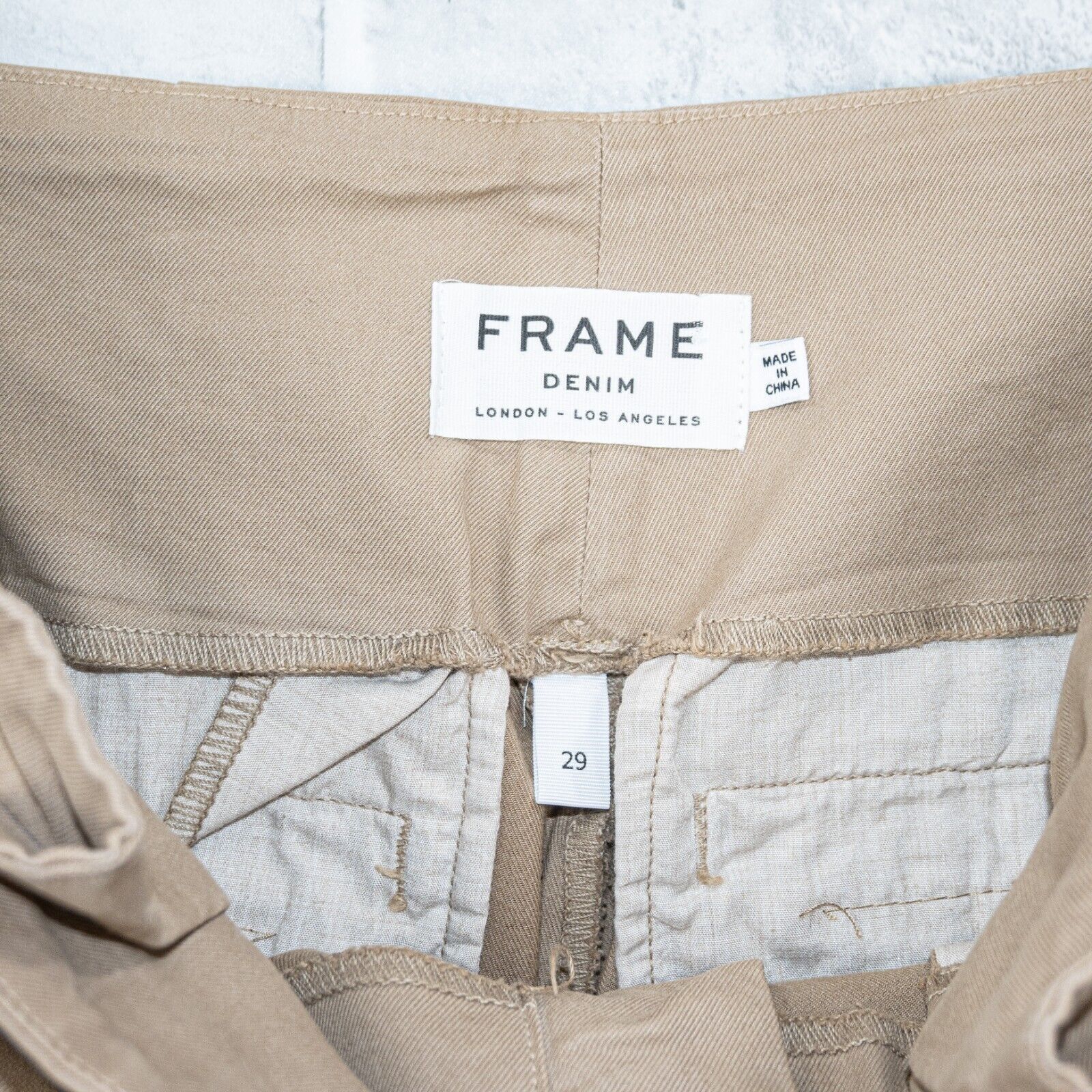 Frame FRAME Denim Women's Belted Paper Bag Khaki Trouser Size 29" - 4 Thumbnail