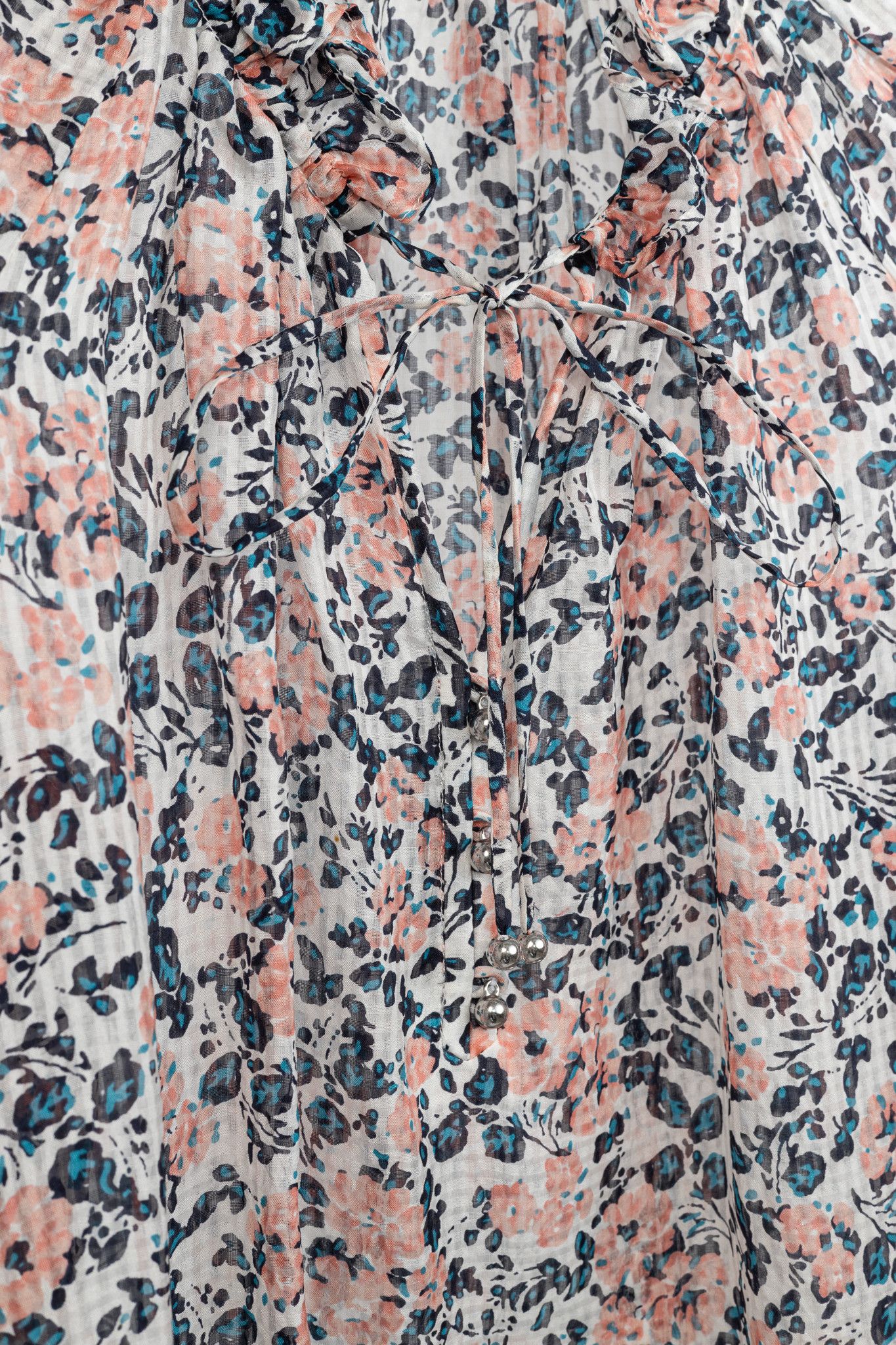 Veronica Beard Veronica Beard Antonette Floral-Print Silk Ruffled Blouse Size XL / US 12-14 / IT 48-50 - 5 Thumbnail