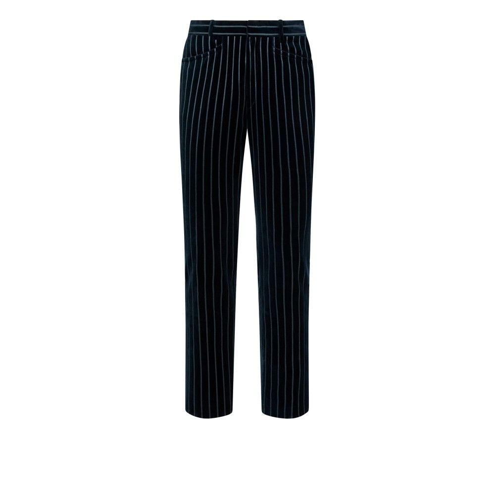 Tom Ford o1loc1c0126 PLPW01 Velvet Stripe Trousers in Black Size US 34 / EU 50 - 1 Thumbnail