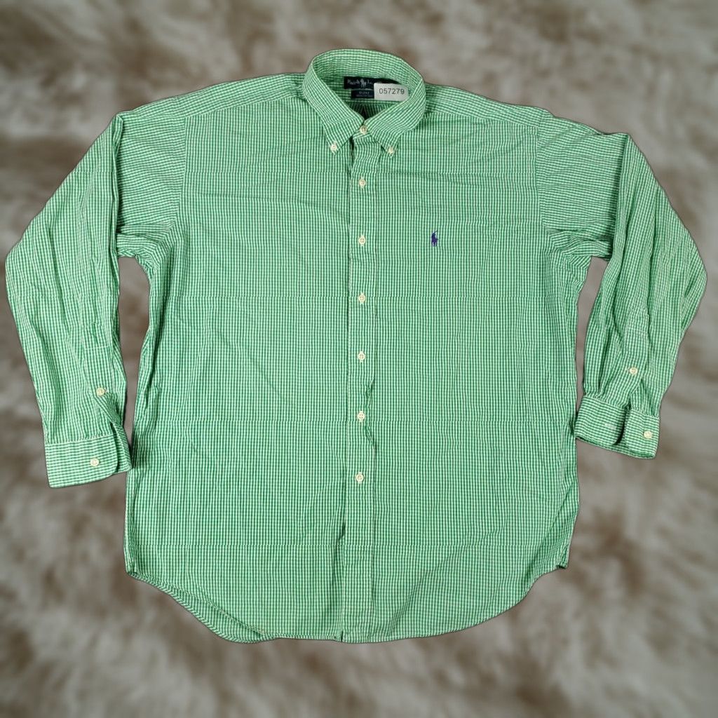 Ralph Lauren Ralph Lauren Button-Up Shirt Mens Large Green Check Casual Long Sleeve Classic Preppy Size US L / EU 52-54 / 3 - 1 Thumbnail