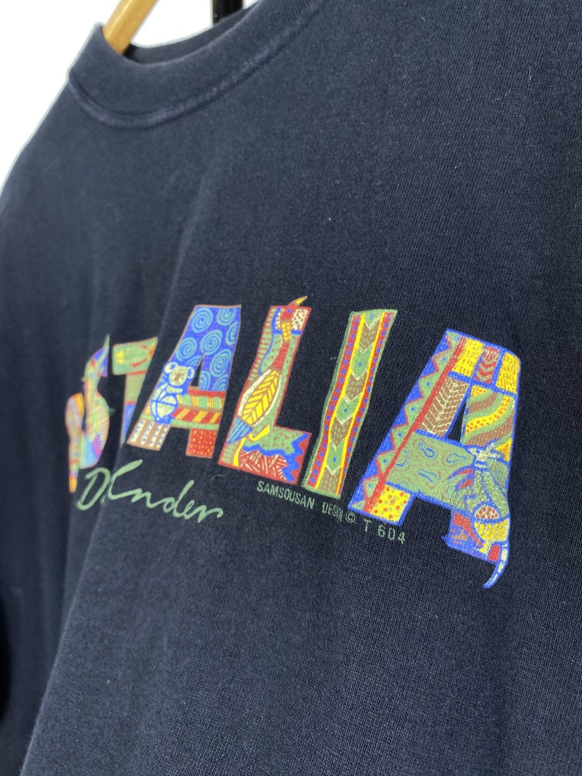 Man Made In Australia × Vintage Vintage Aboriginal Art T Shirt Beige Creation Of Dreamtime Size US L / EU 52-54 / 3 - 6 Thumbnail