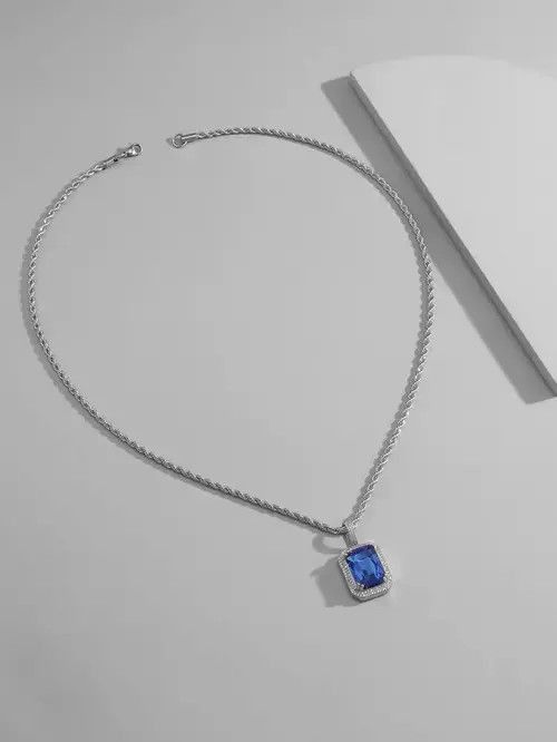 Jewelry × Vintage Retro Punk Rhinestone Stainless Steel Chain Size ONE SIZE - 3 Thumbnail