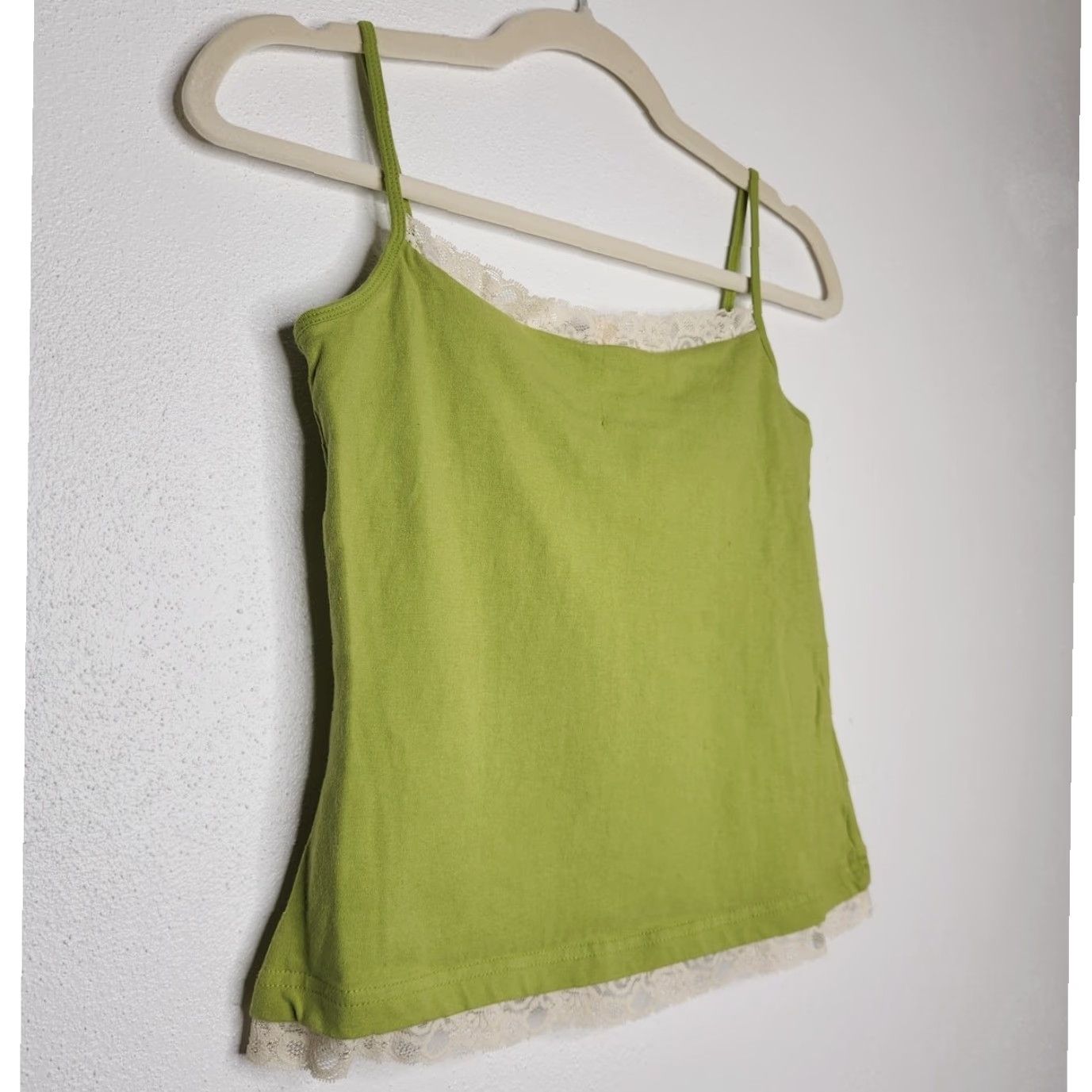 Faded Glory VINTAGE Faded Glory Tank Women Small Green Y2K Fairy Whimsy Lace Cami Bra Size ONE SIZE - 2 Thumbnail