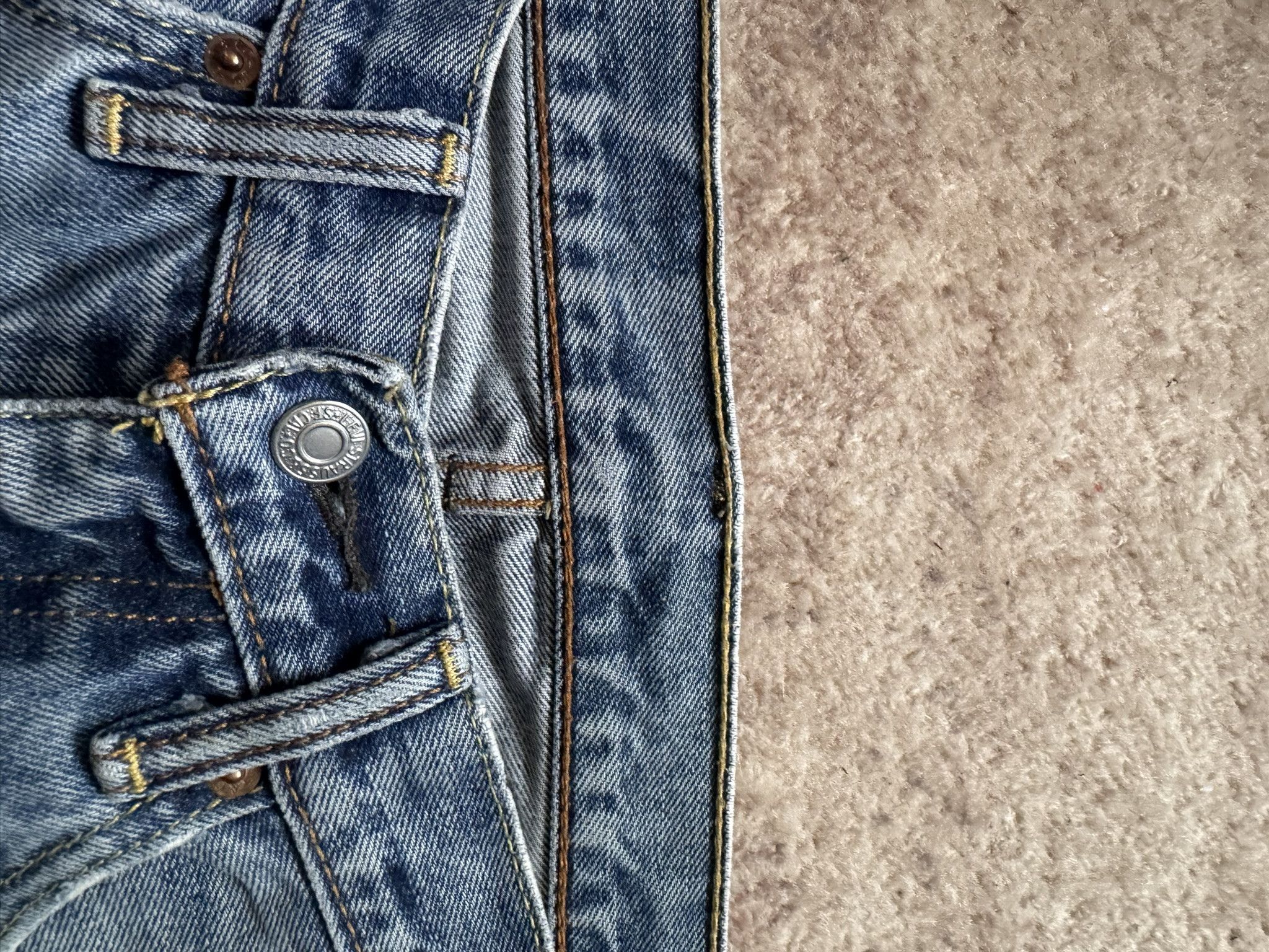 Levi's Levis 505 flared denim pants jeans y2k baby blue distressed Size US 34 / EU 50 - 5 Thumbnail