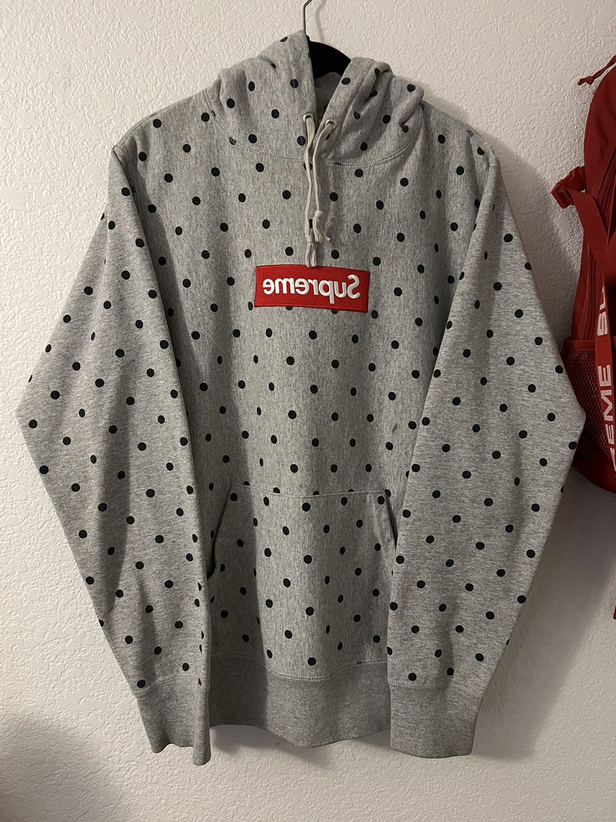 Supreme CDG Polka Dot Box Logo Hoodie Grey SS12 Tops