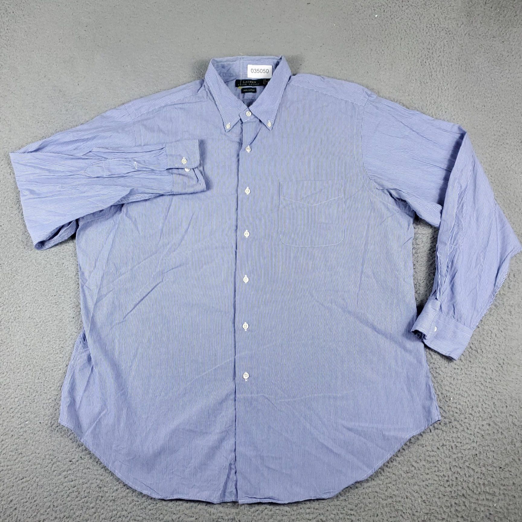 Nautica Nautica Dress Shirt Mens 17 Blue Striped Button Up Long Sleeve Adult Regular Size 17 Blue Striped Formal Casual Wedding Mens Size 46R - 2 Thumbnail