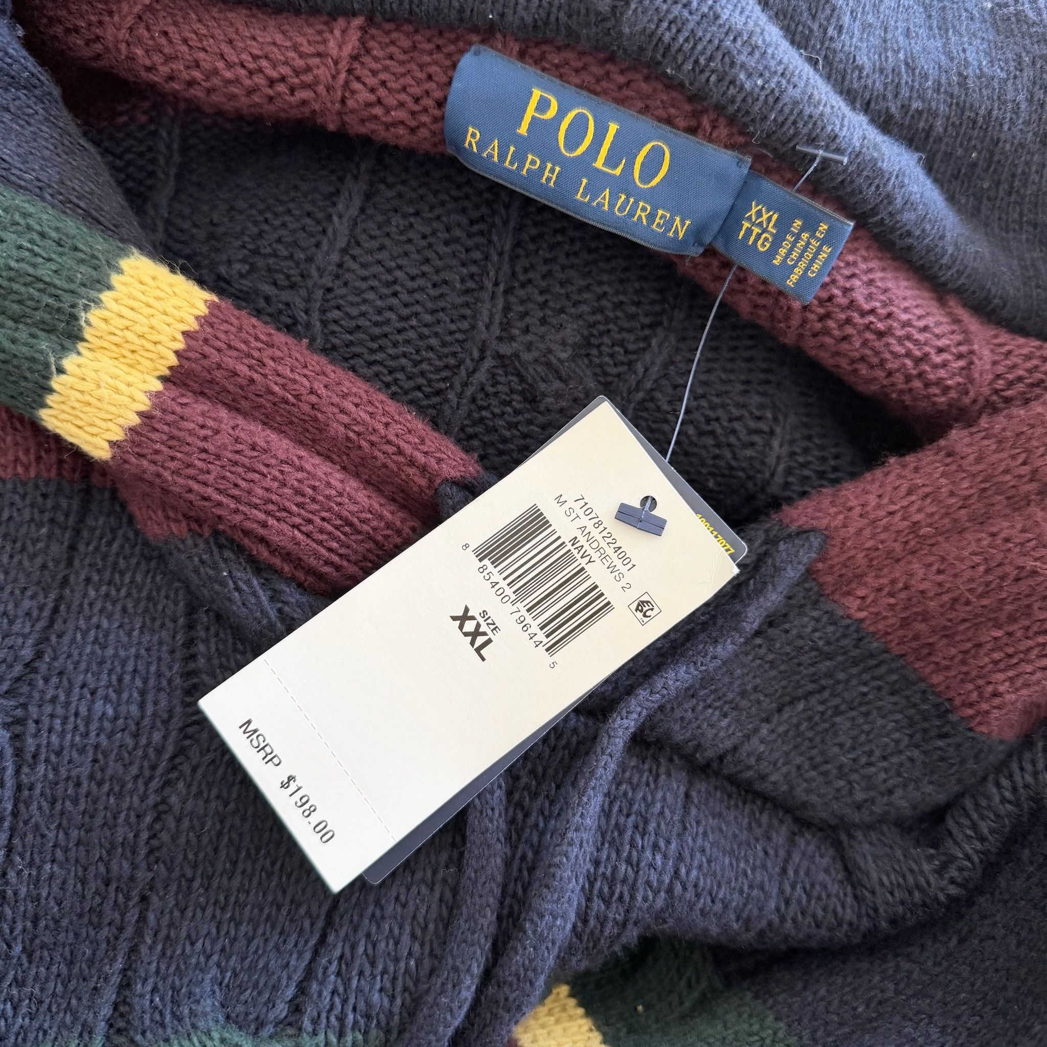 Polo Ralph Lauren Polo Ralph Lauren St Andrews Striped Hooded Sweater Size US XXL / EU 58 / 5 - 6 Thumbnail