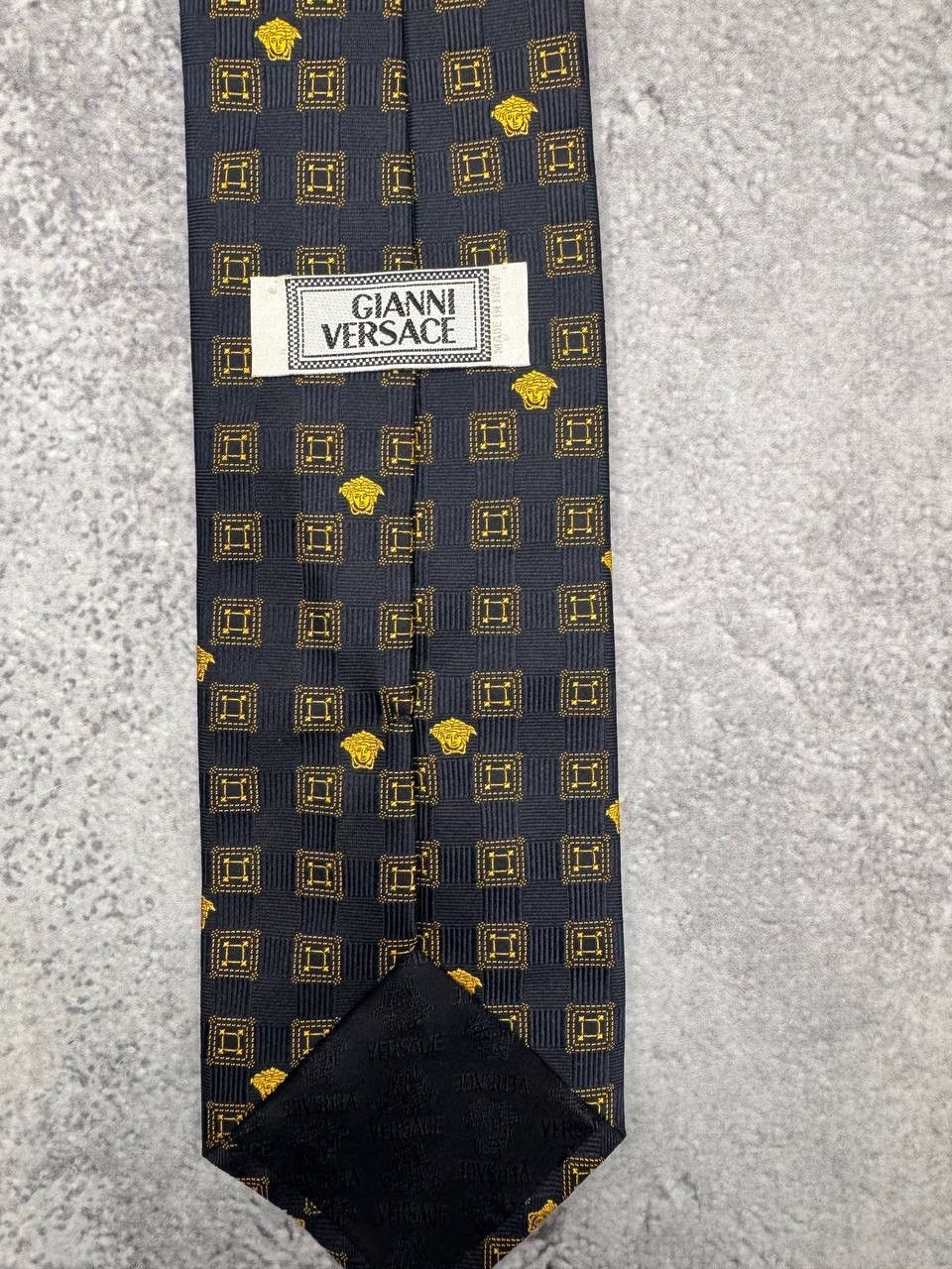Gianni Valentino Gianni Versace Medusa Pattern Silk Tie Black Gold Geometric Size ONE SIZE - 4 Thumbnail