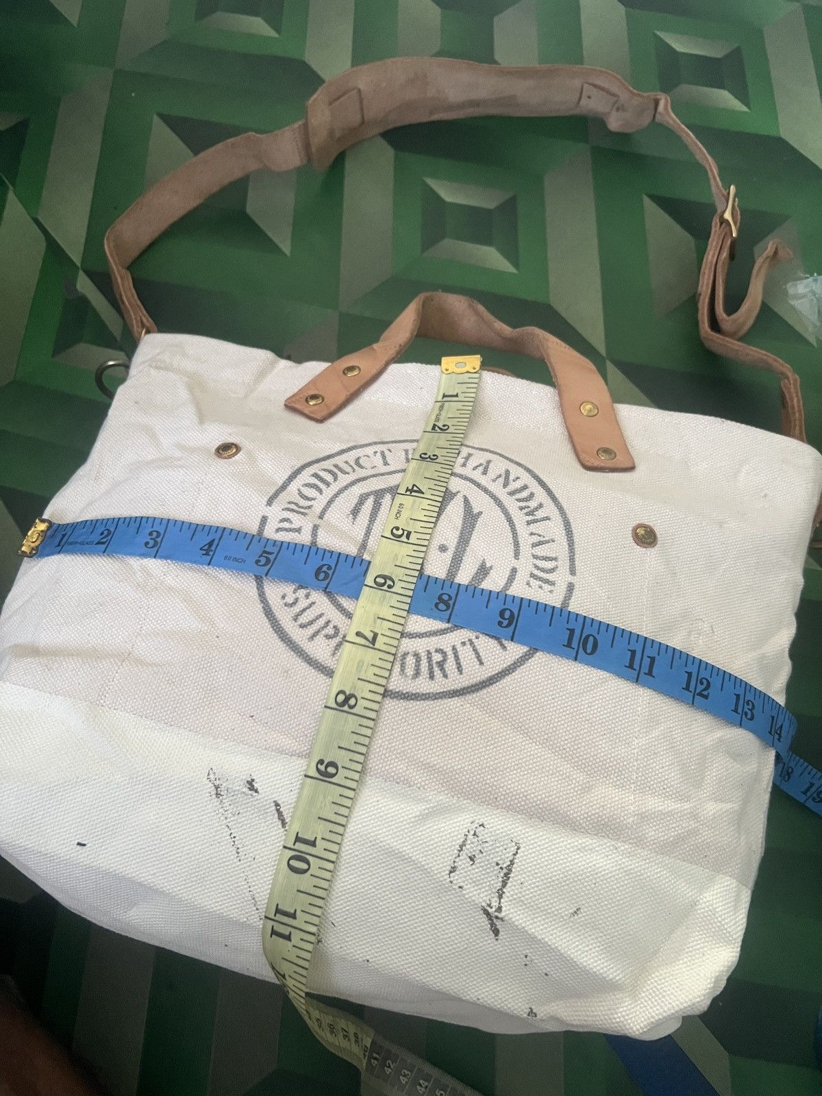 Japanese Brand × The Superior Labor The Superior Labor Japan Duck Fabric Leather Shoulder Bag Size ONE SIZE - 16 Thumbnail