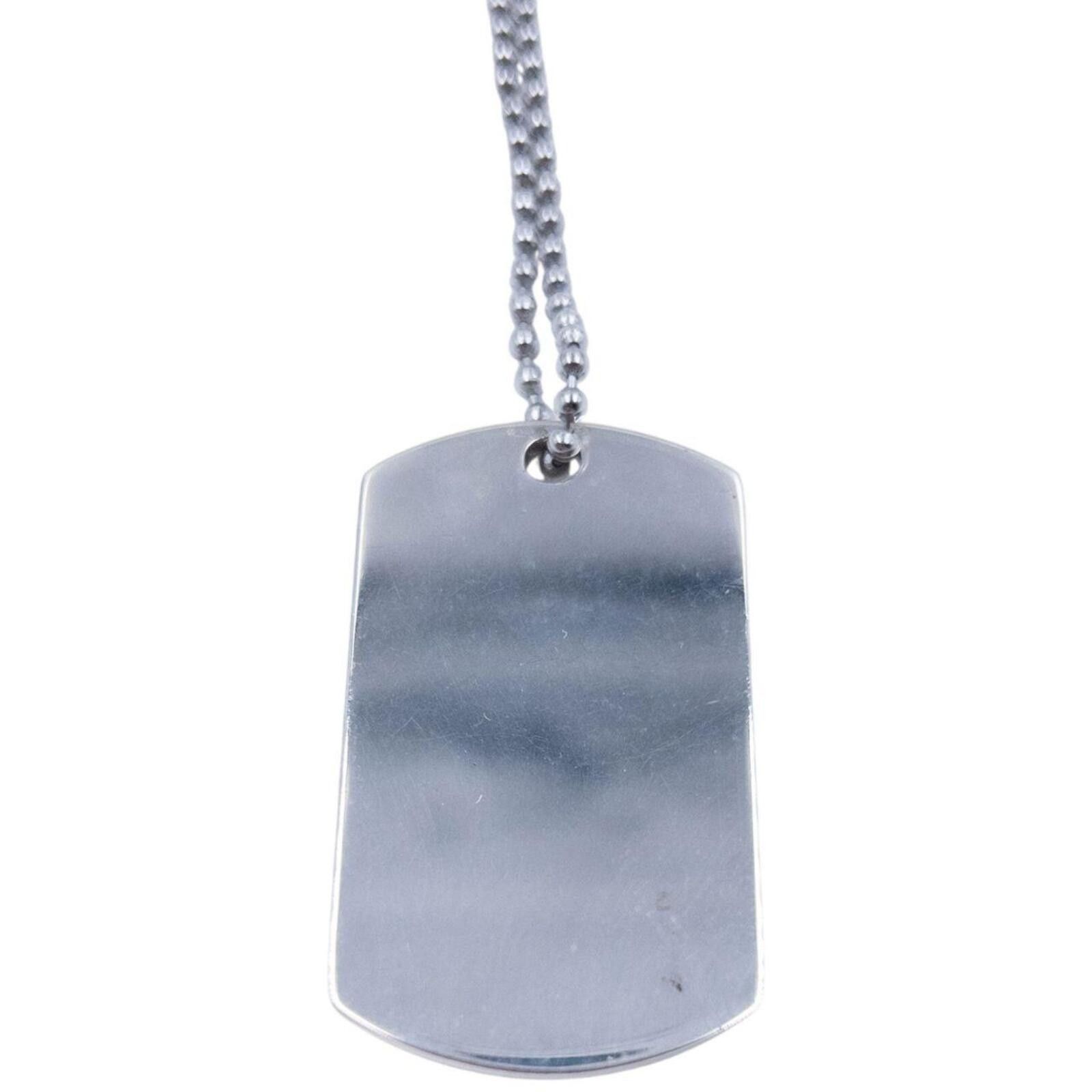 Gucci Vintage 2000s Gucci Embossed Dog Tag Necklace Size ONE SIZE - 3 Thumbnail
