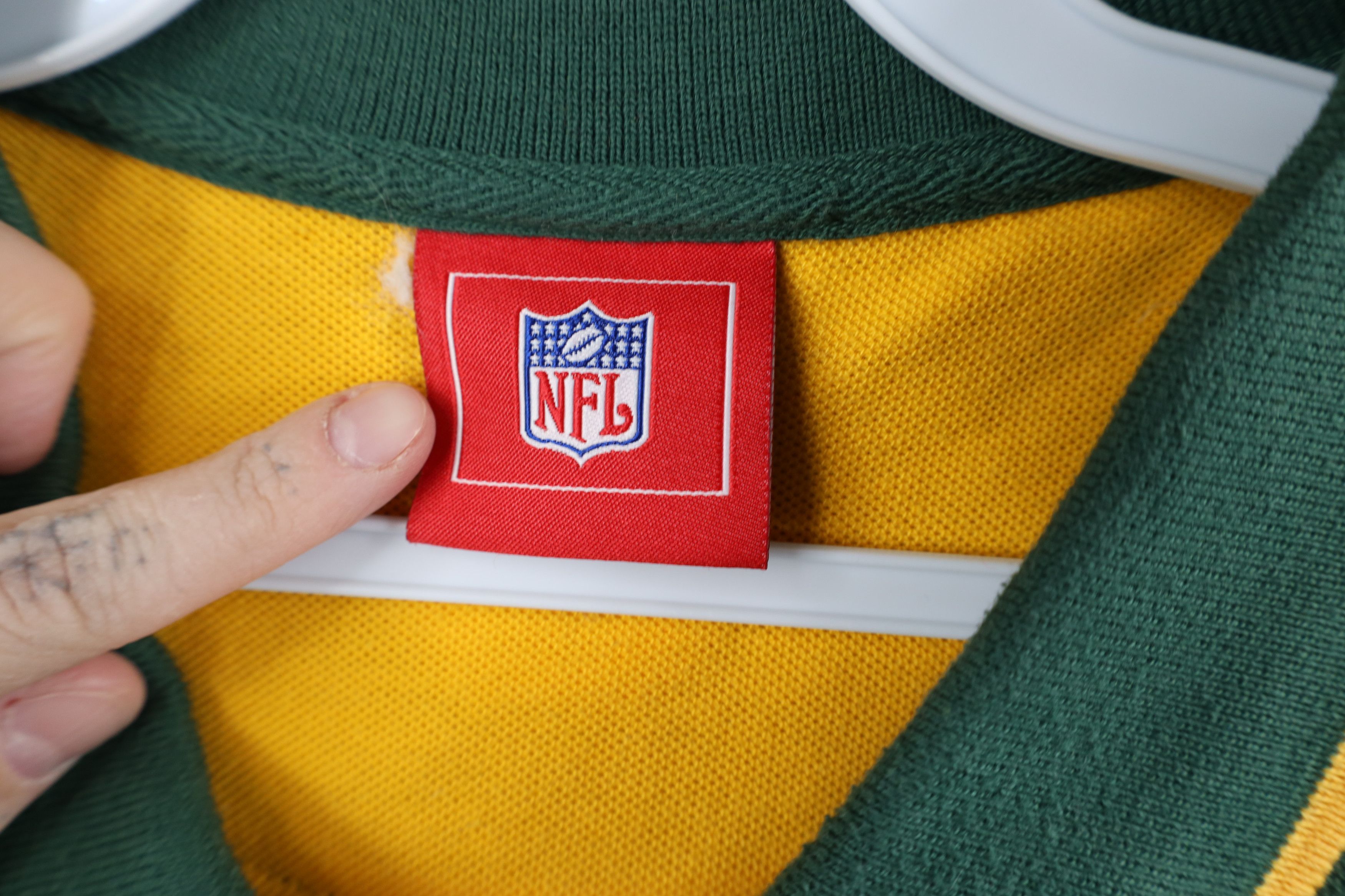 Vintage Vintage NFL Spell Out Green Bay Packers Football Polo Shirt Size US XL / EU 56 / 4 - 8 Thumbnail
