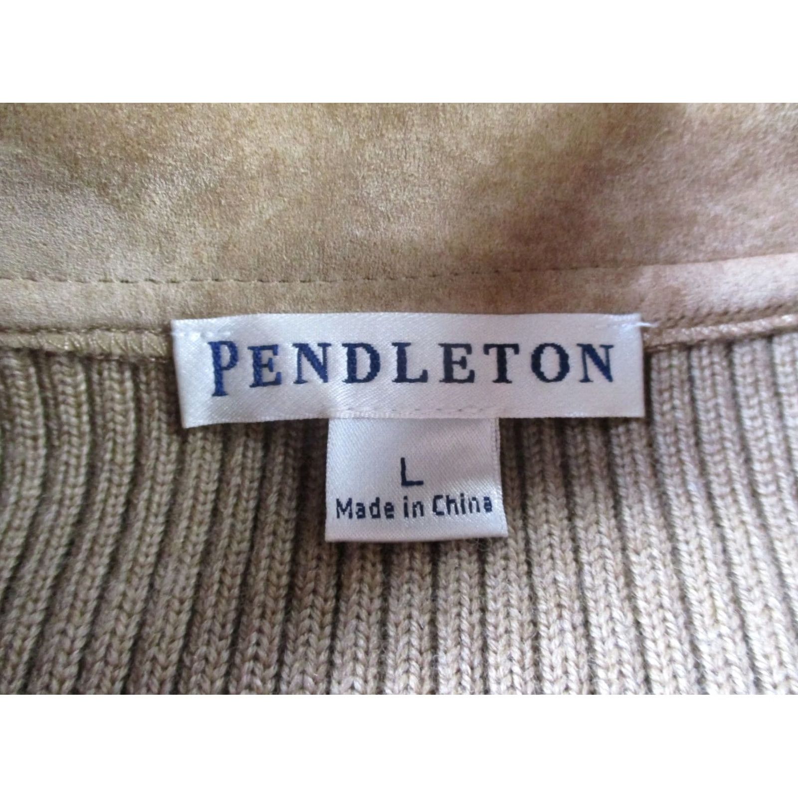 Pendleton Pendleton Jacket Womens L Beige Leather Wool Sweater Stretch Outdoors Classic Size L / US 10 / IT 46 - 6 Thumbnail
