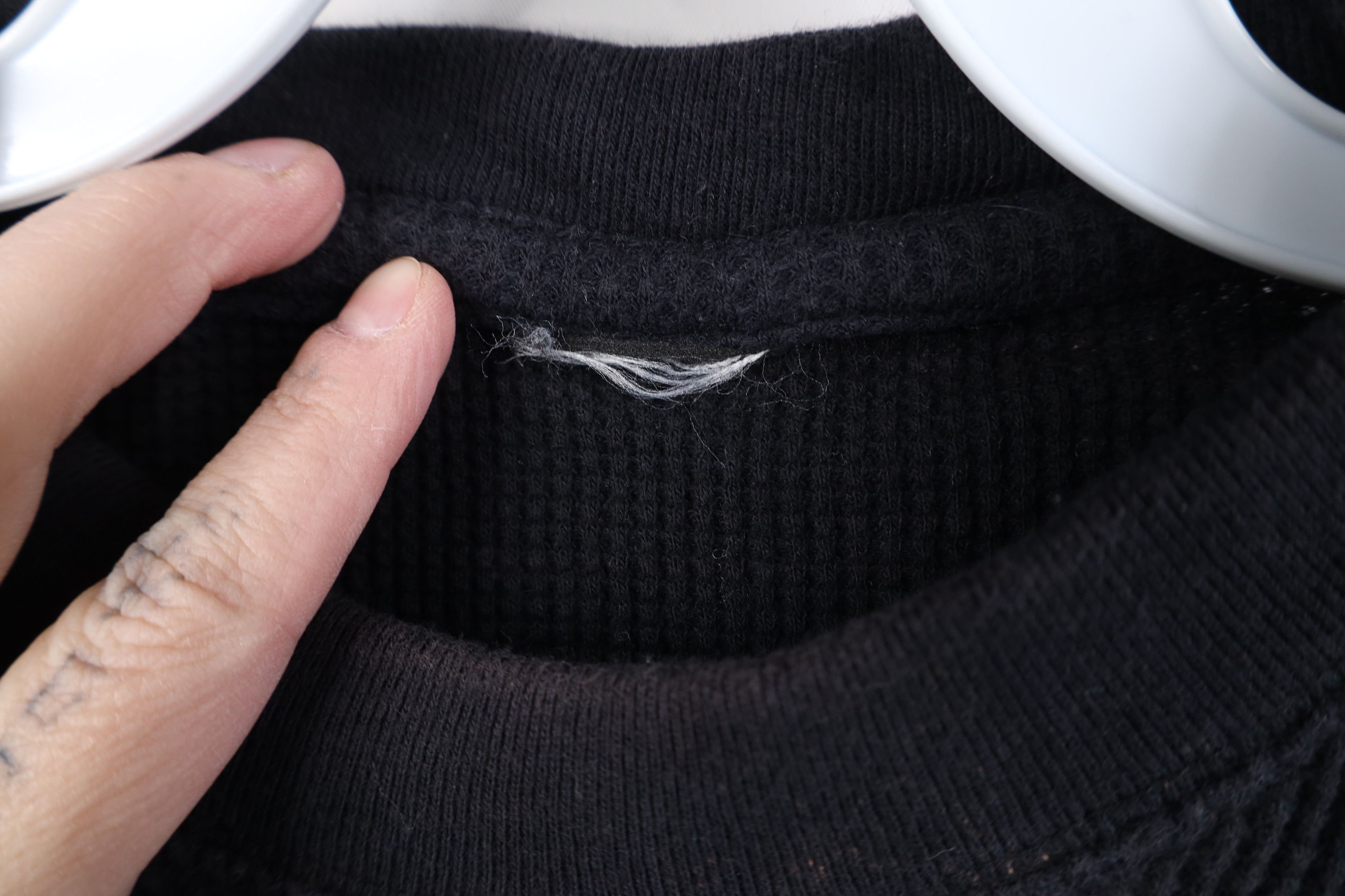 Vintage Vintage 90s Y2K Streetwear Thermal Waffle Knit T-Shirt Black Size US M / EU 48-50 / 2 - 5 Thumbnail