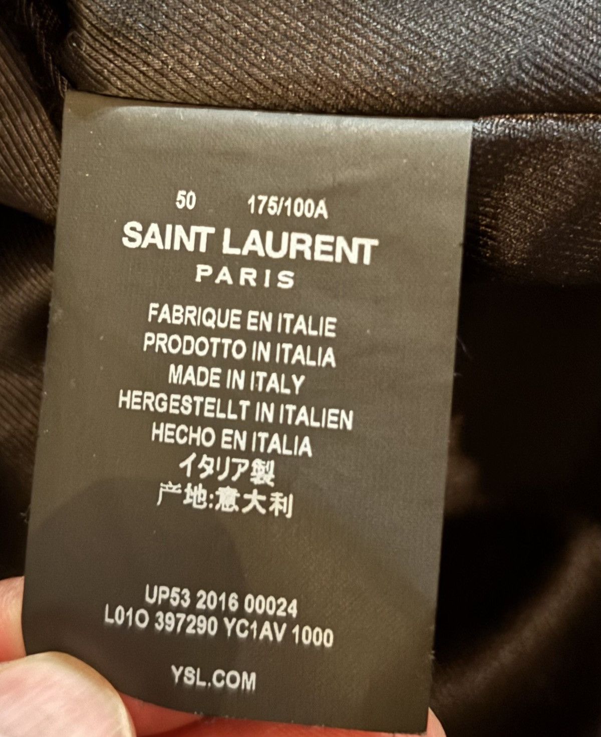 Saint Laurent Paris Calfskin L01 - size 50 Size US M / EU 48-50 / 2 - 3 Thumbnail