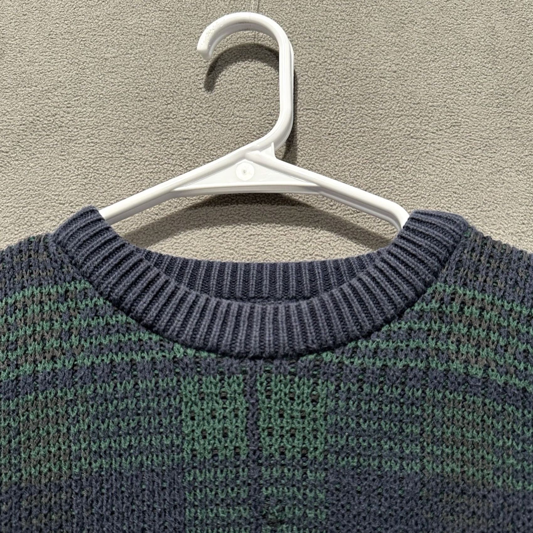 Lands' End VINTAGE Lands End Sweater Mens XL Green Blue Plaid Knit Boxy Made In USA 90s Classic Size US M / EU 48-50 / 2 - 3 Thumbnail