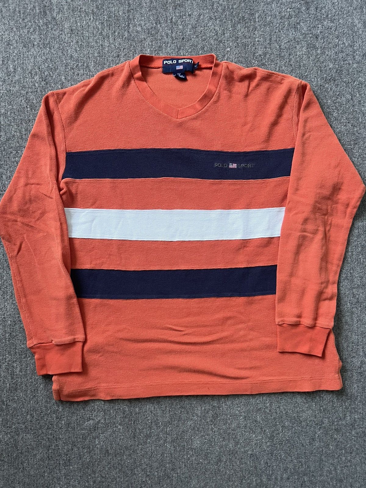 Polo Ralph Lauren × Vintage Vintage Striped Polo Sport Thermal Size US M / EU 48-50 / 2 - 1 Thumbnail