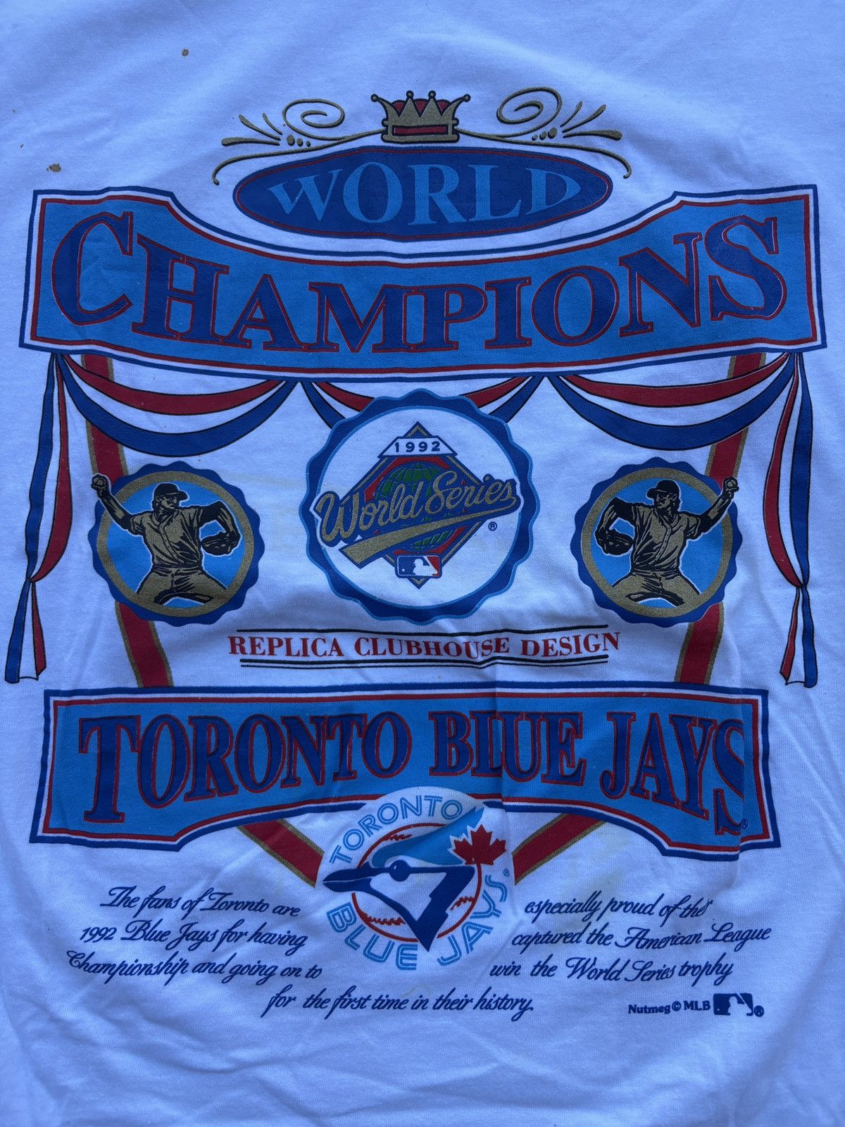 MLB 1992 Nutmeg MLB Toronto Blue Jays World Series Champs Sz XL Size US XL / EU 56 / 4 - 4 Thumbnail