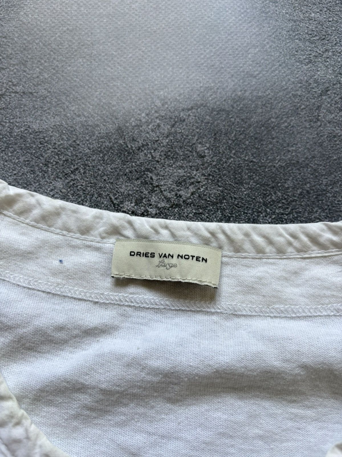 Dries Van Noten Vintage Dries Van Noten Asymmetric Button Up White Tank Top Size L / US 10 / IT 46 - 10 Thumbnail