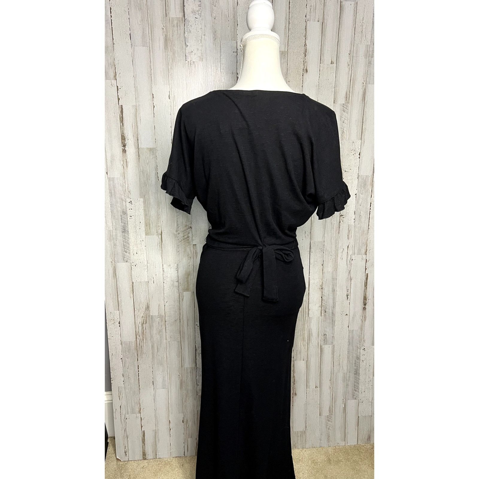 Asos NWT ASOS Women's Black Waist Short Sleeve Midi Dress Size 0 Size XS / US 0-2 / IT 36-38 - 3 Thumbnail