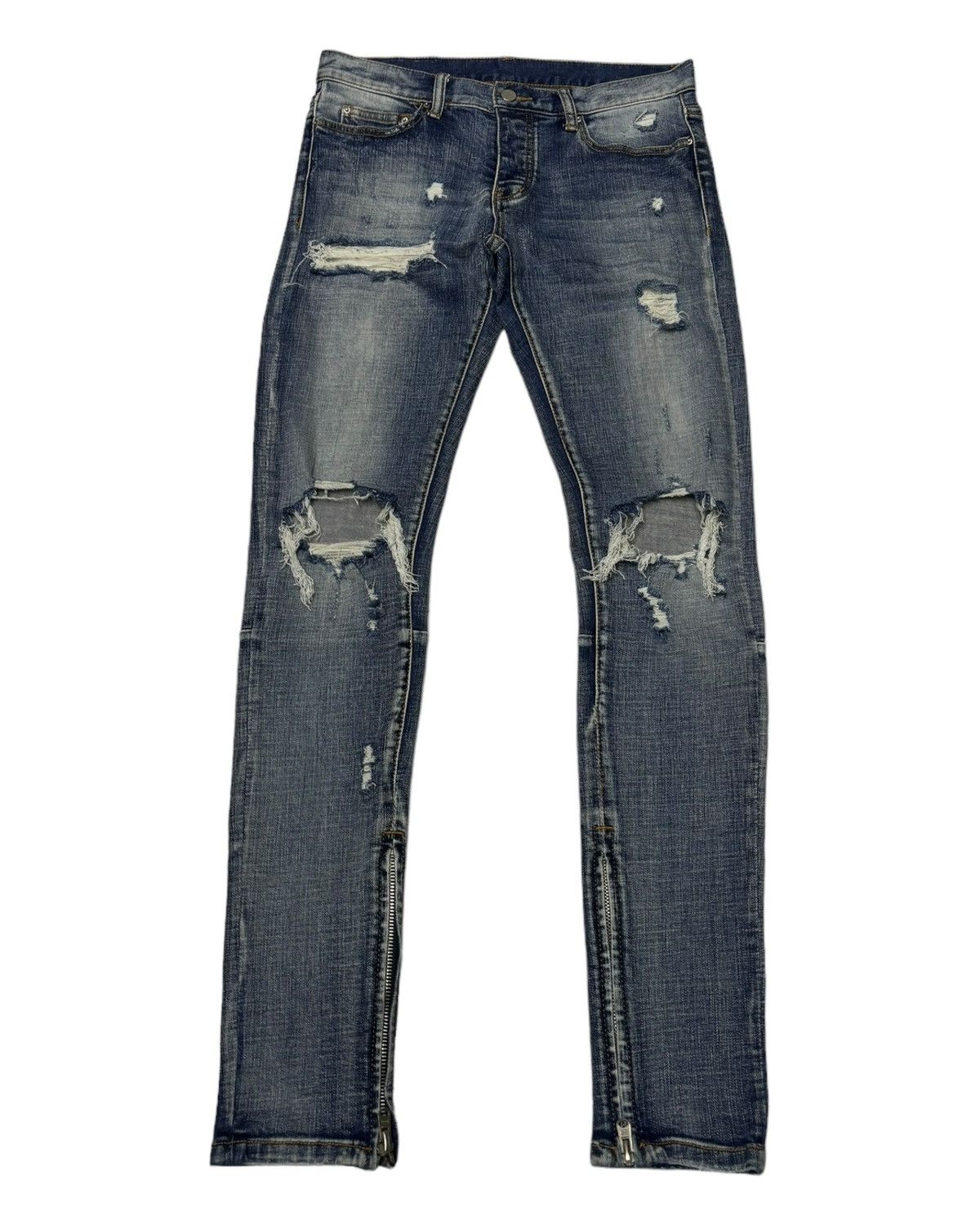 MNML AMIRI Style Biker Pants MNML Distressed Denim Jeans Size US 32 / EU 48 - 7 Thumbnail