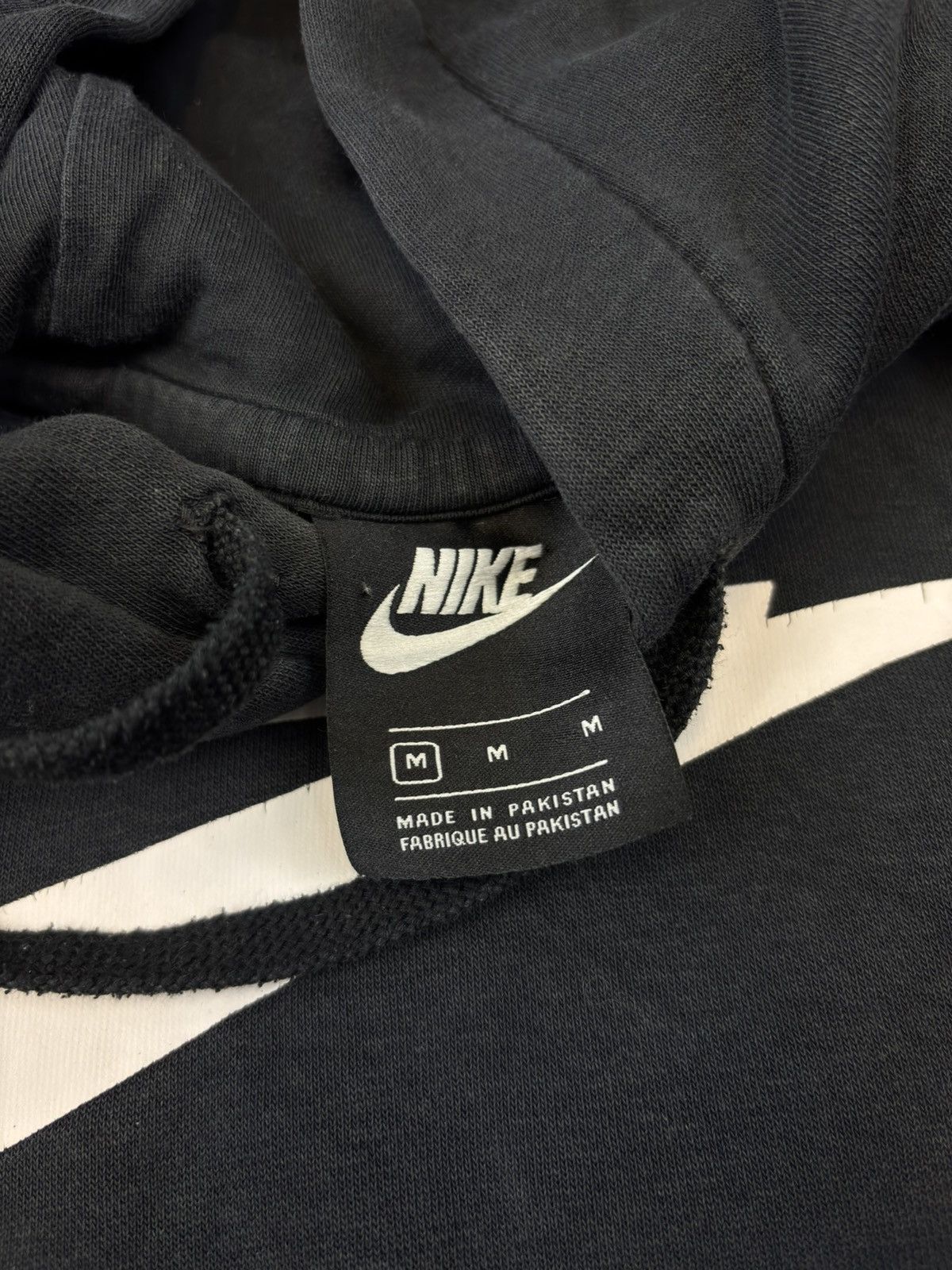 Nike × Vintage Vintage Nike Black Big Logo Hoodie Drip Drill y2k skateboard Size US M / EU 48-50 / 2 - 3 Thumbnail
