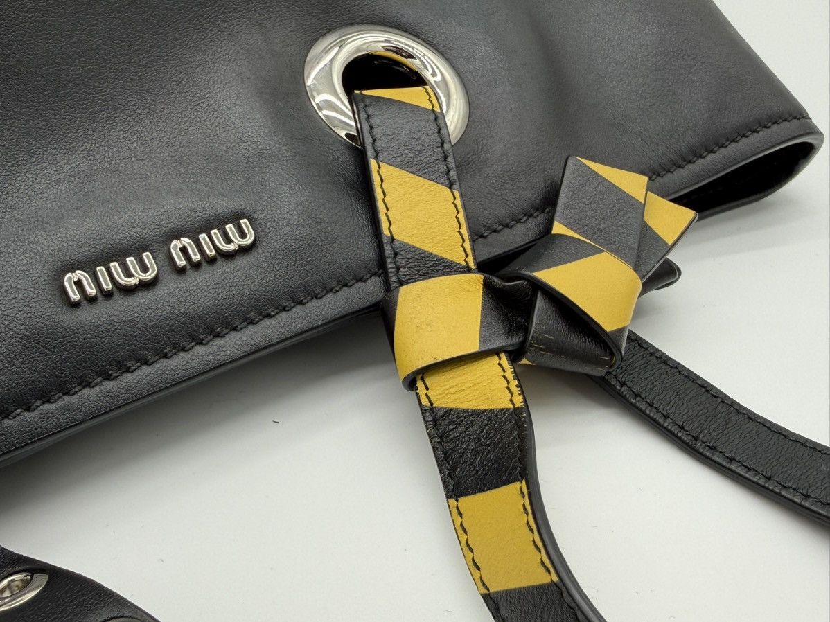Miu Miu Miu Miu Leather Tote Bag – Black with Silver Hardware Size ONE SIZE - 25 Thumbnail