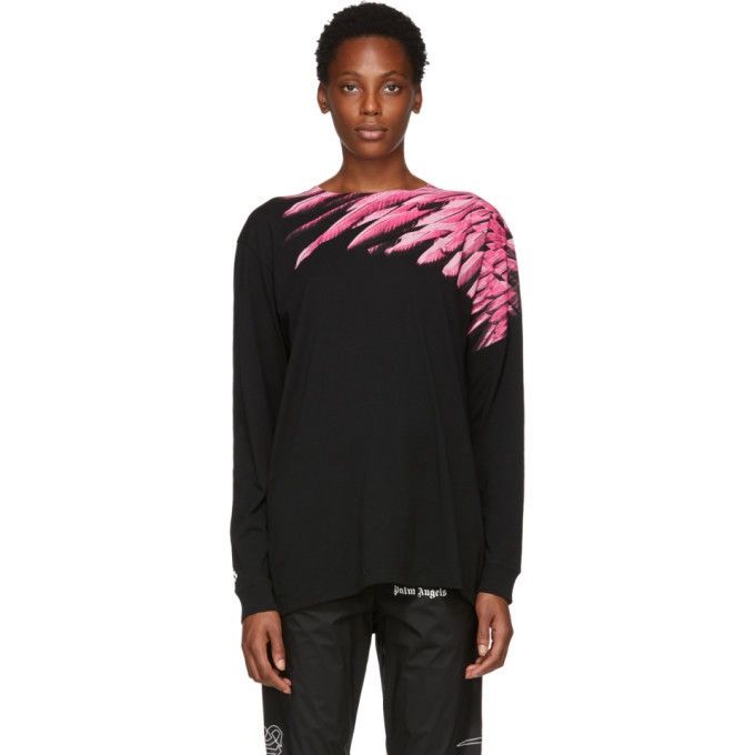 Other Marcelo Burlon Black Long Sleeve with Pink Feather Print Size XL / US 12-14 / IT 48-50 - 1 Thumbnail