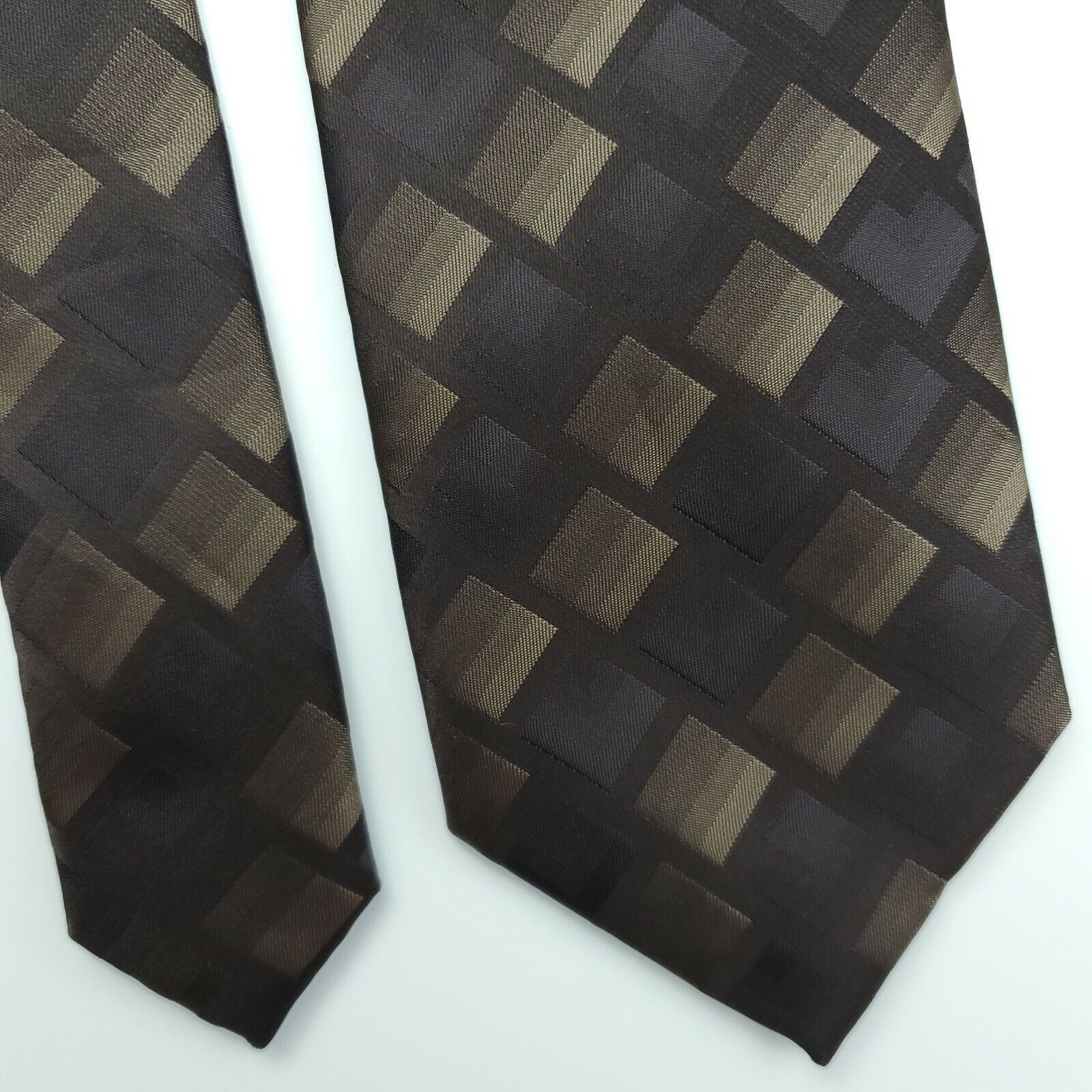 John Ashford John Ashford Polyester Brown Geometric Tie Skinny Size ONE SIZE - 1 Thumbnail