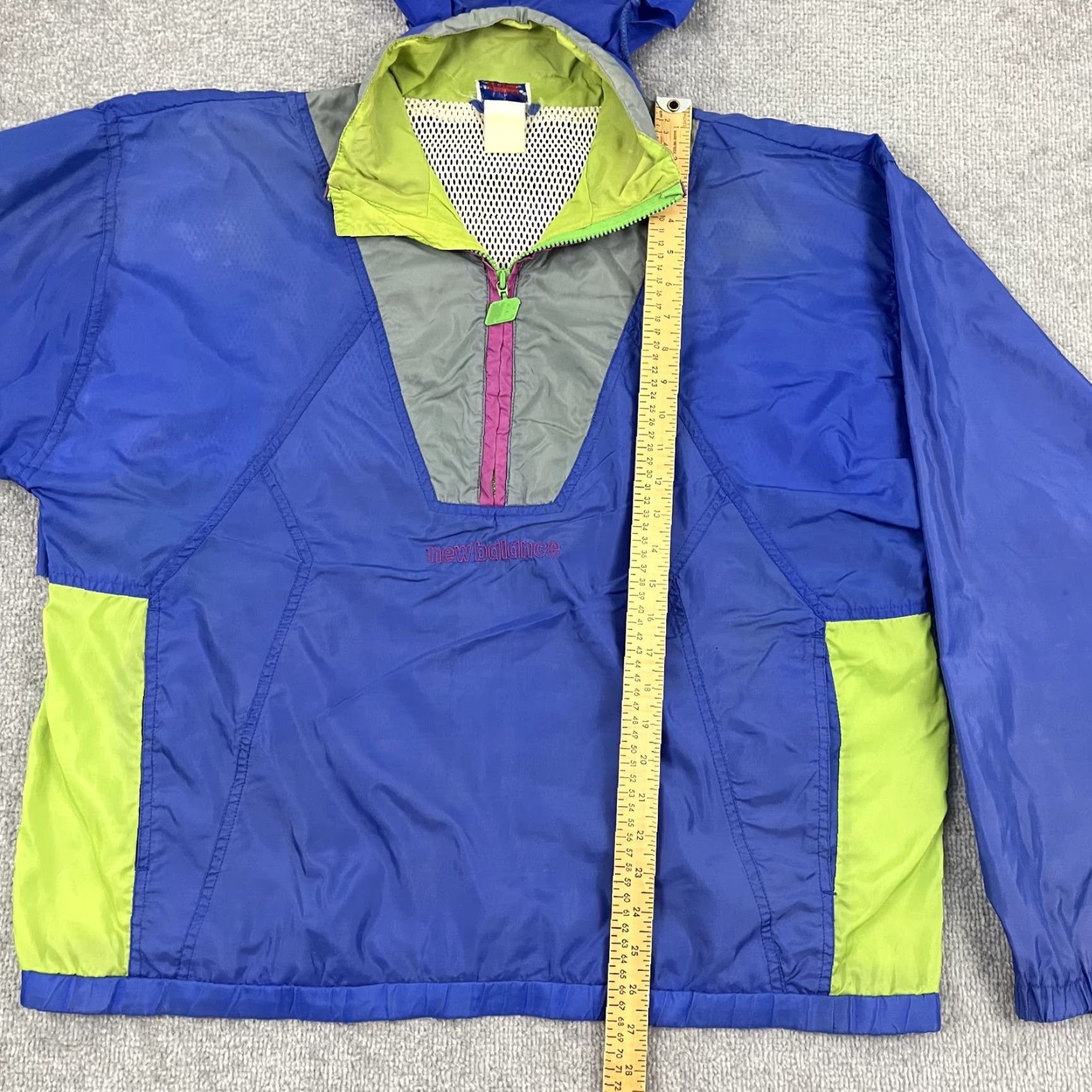 New Balance VTG New Balance Jacket Mens XL Windbreaker Blue Lightweight 90s Retro Regular with Hooded Pockets 1/4 Zip Size US XL / EU 56 / 4 - 4 Thumbnail