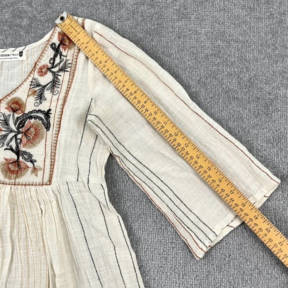 Vintage Jackson Rowe Blouse Womens XS Cream White Floral Prairie Fairy Minimalist BOHO Size XS / US 0-2 / IT 36-38 - 5 Thumbnail